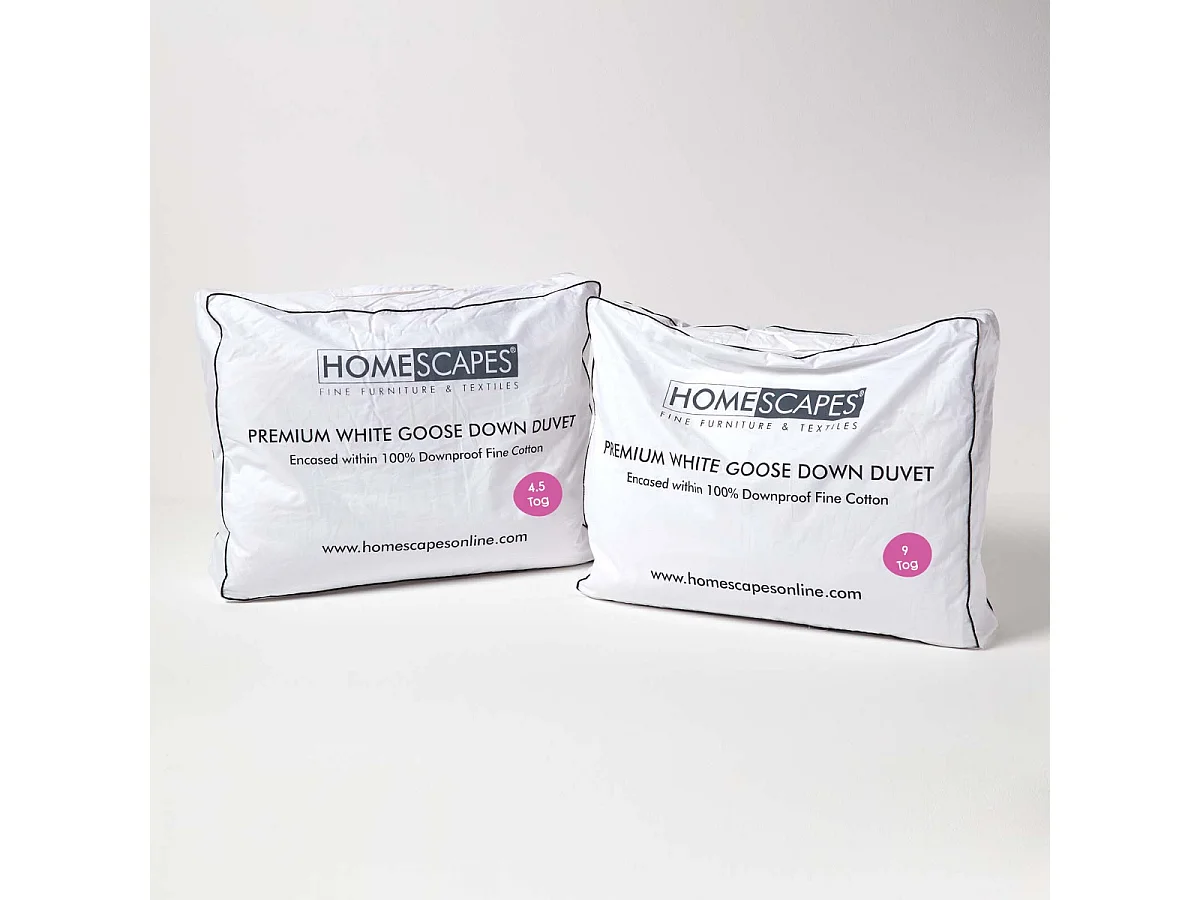 Homescapes Premium White Goose Down 13.5 Tog All Seasons Duvet, King