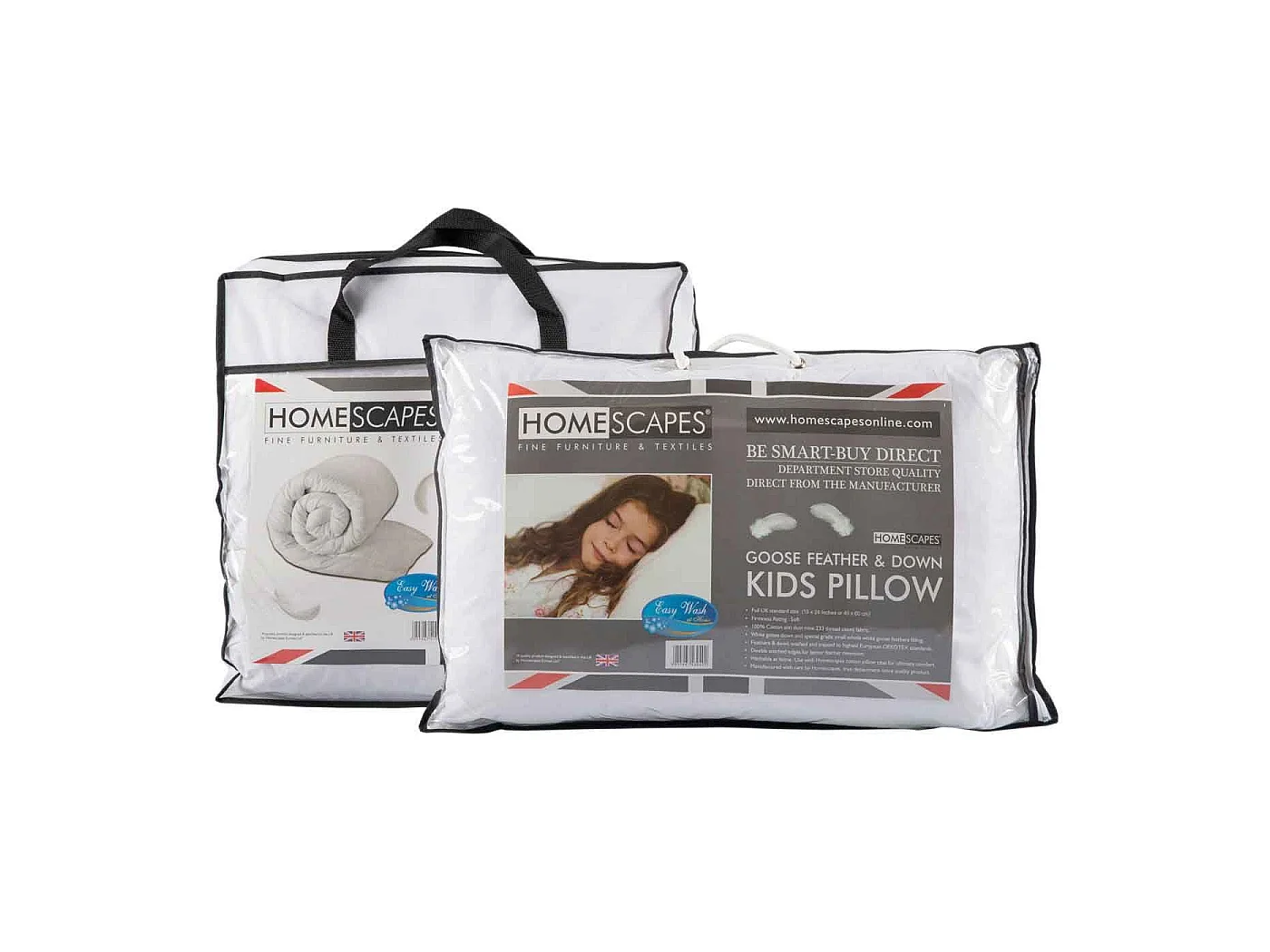 Homescapes Kids 10.5 Tog Goose Feather Duvet & Pillow Set