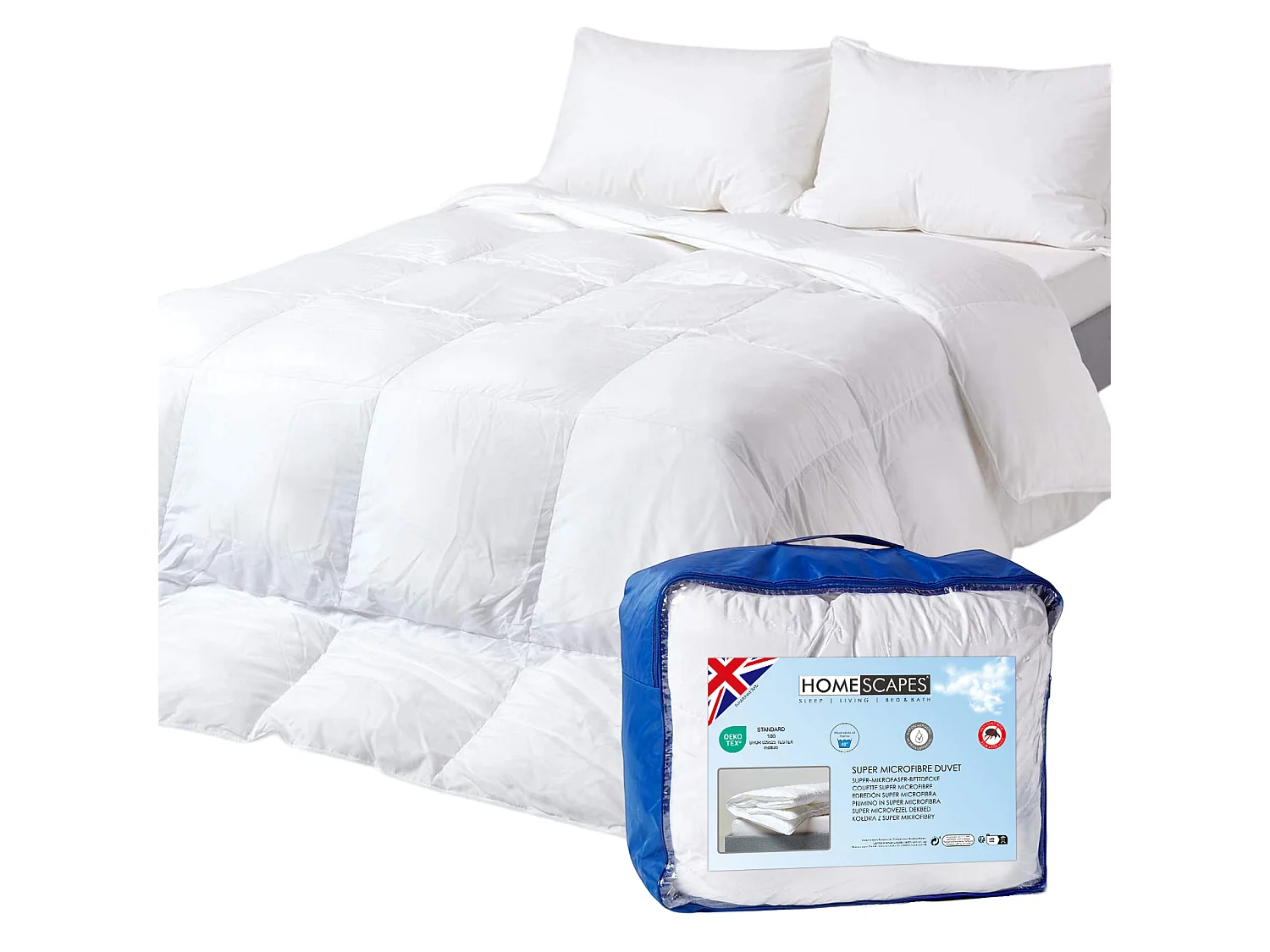 Homescapes Luxury Hotel Soft as Down Super Microfibre 2.5 Tog Super King Summer Duvet