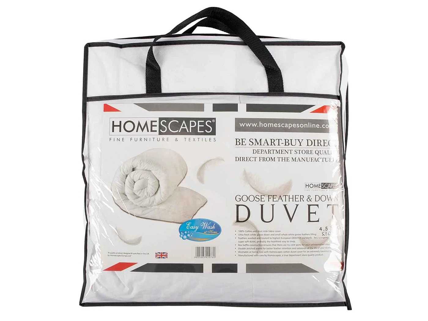 Homescapes Kids 4.5 Tog Goose Feather & Down Duvet
