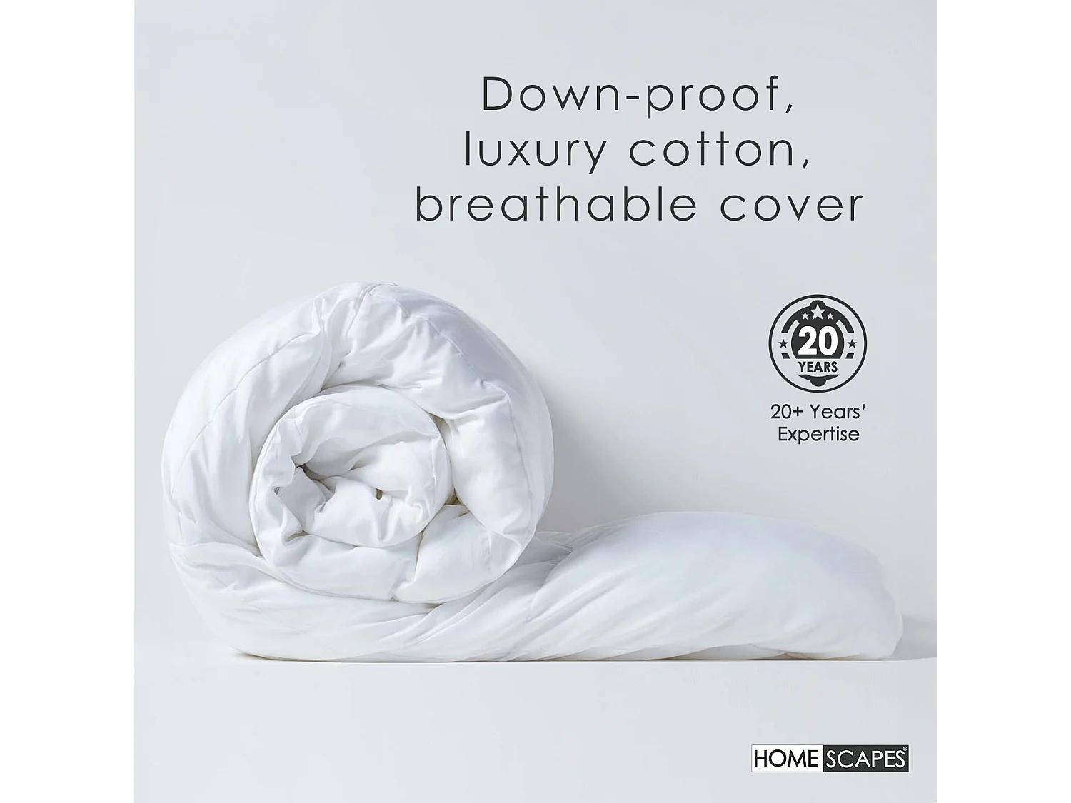 Homescapes Duck Feather and Down 15 Tog Double Size Winter Duvet