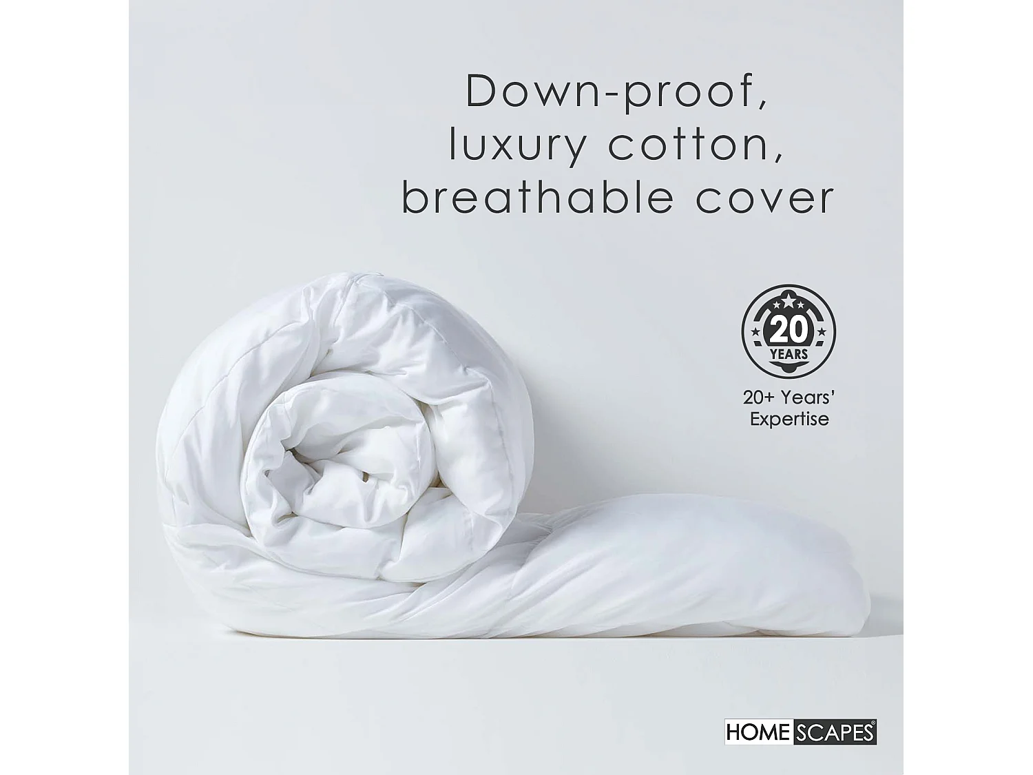 Couette ultra légère en duvet et plumes d'oie 2.5 tog, 230 x 220 cm - HOMESCAPES