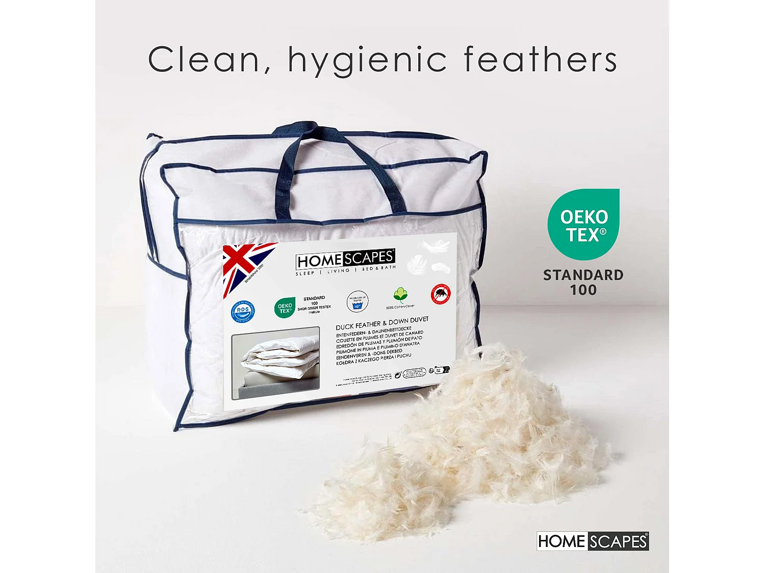 Homescapes Duck Feather and Down 15 Tog Super King Size Winter Duvet