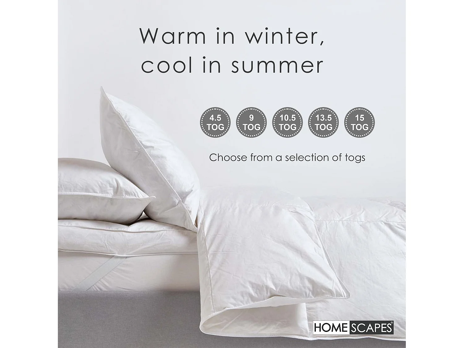 Homescapes Goose Feather and Down 13.5 Tog Double Size Winter Duvet