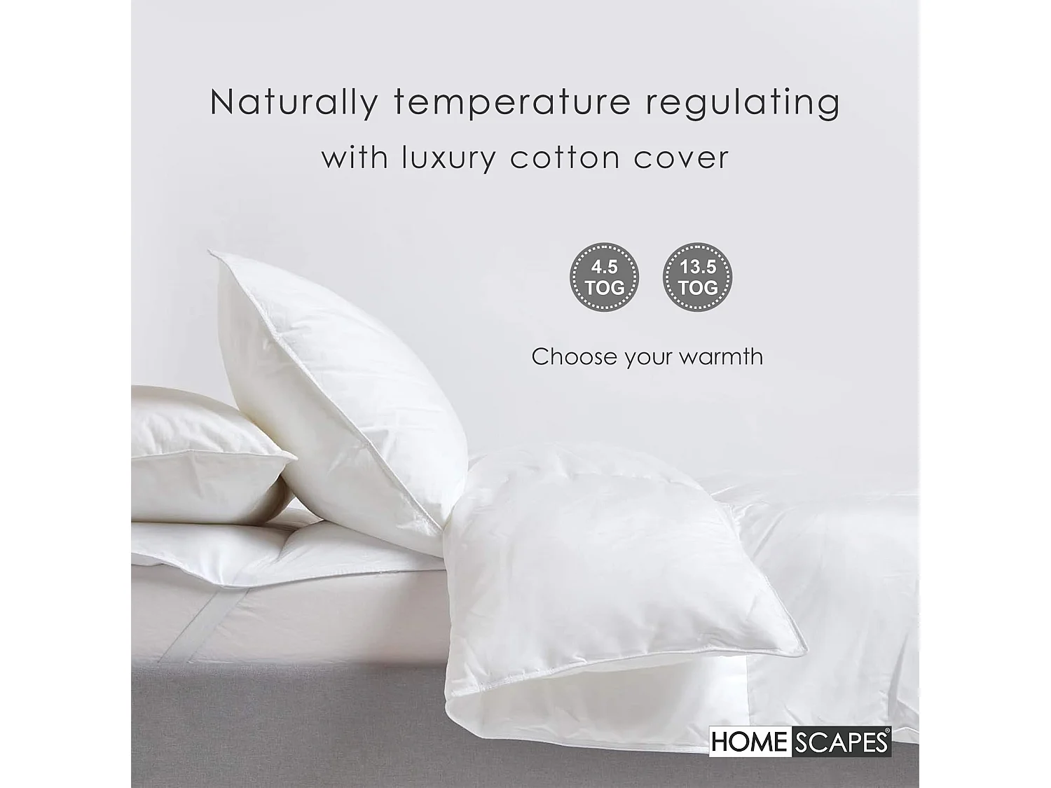 Homescapes Indulgent Pure Mulberry Silk Blend 13.5 Tog Autumn/Winter Duvet, Double