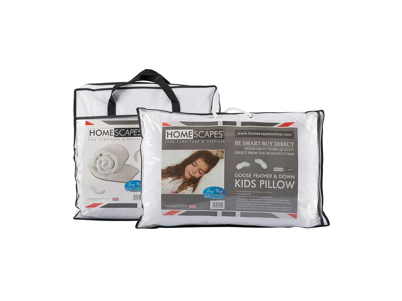 Homescapes Kids 4.5 Tog Goose Feather Duvet & Pillow Set