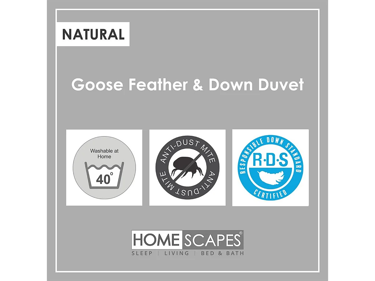 Homescapes Kids 4.5 Tog Goose Feather Duvet & Pillow Set