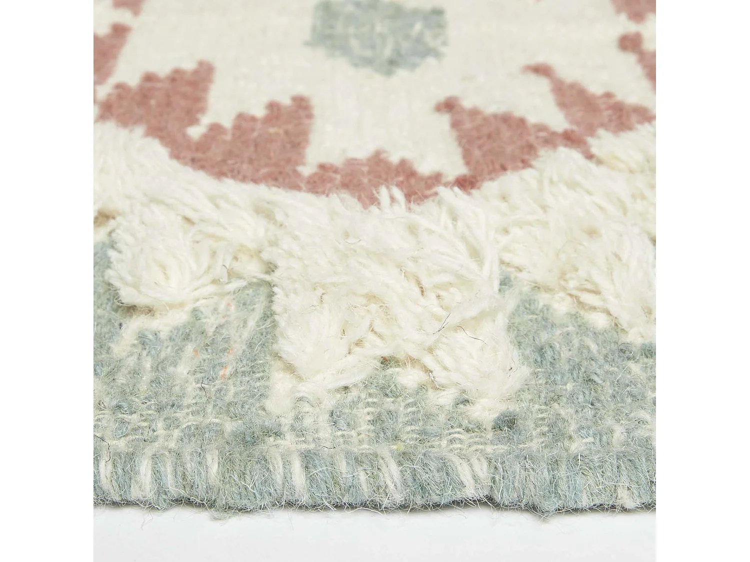 Homescapes Tenali Blue Kilim Runner Wool Rug 66 x 200 cm