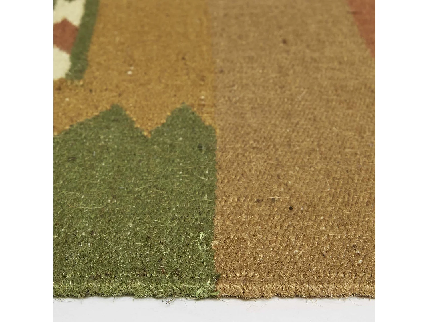 Homescapes Lundi Orange & Green Kilim Runner Cotton & Jute Rug 66 x 200 cm