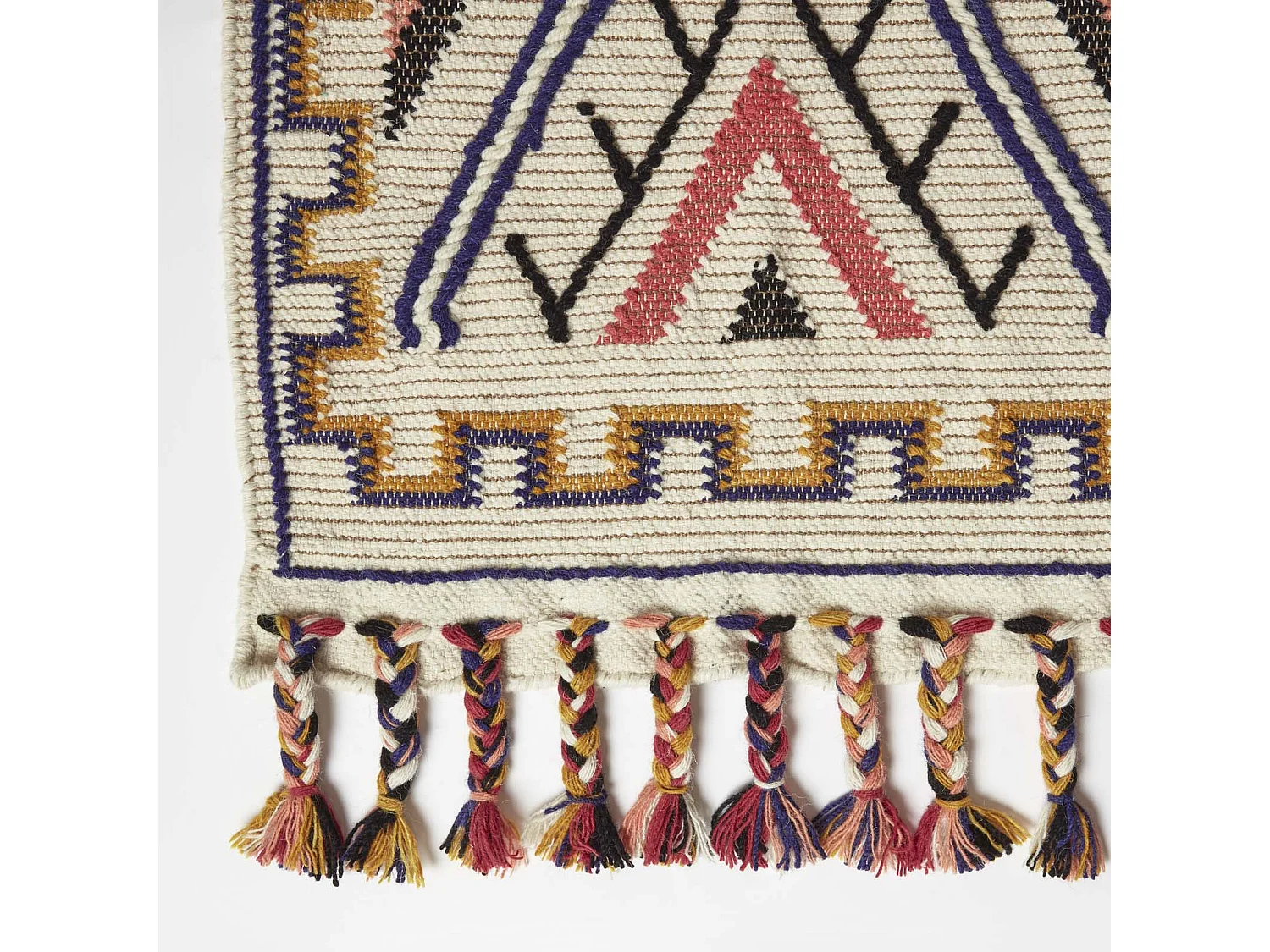 Homescapes Goa Multi Colour Kilim Runner Wool Rug 66 x 200 cm