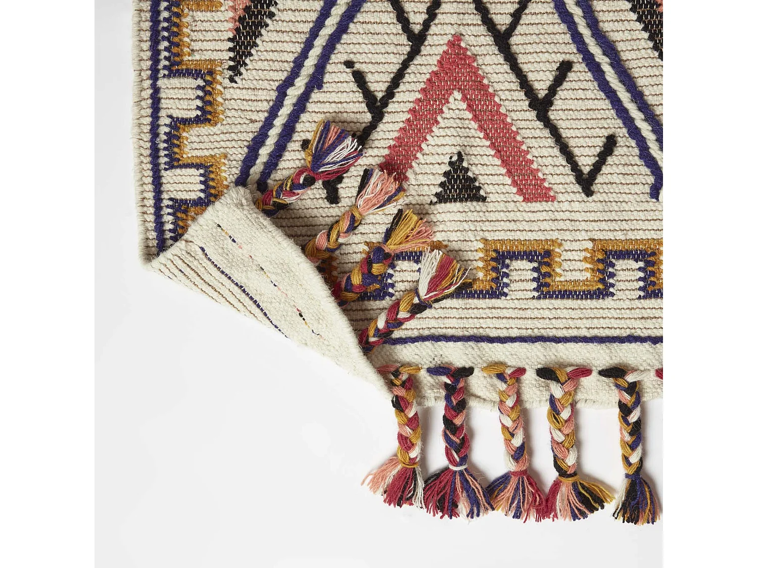 Homescapes Goa Multi Colour Kilim Runner Wool Rug 66 x 200 cm