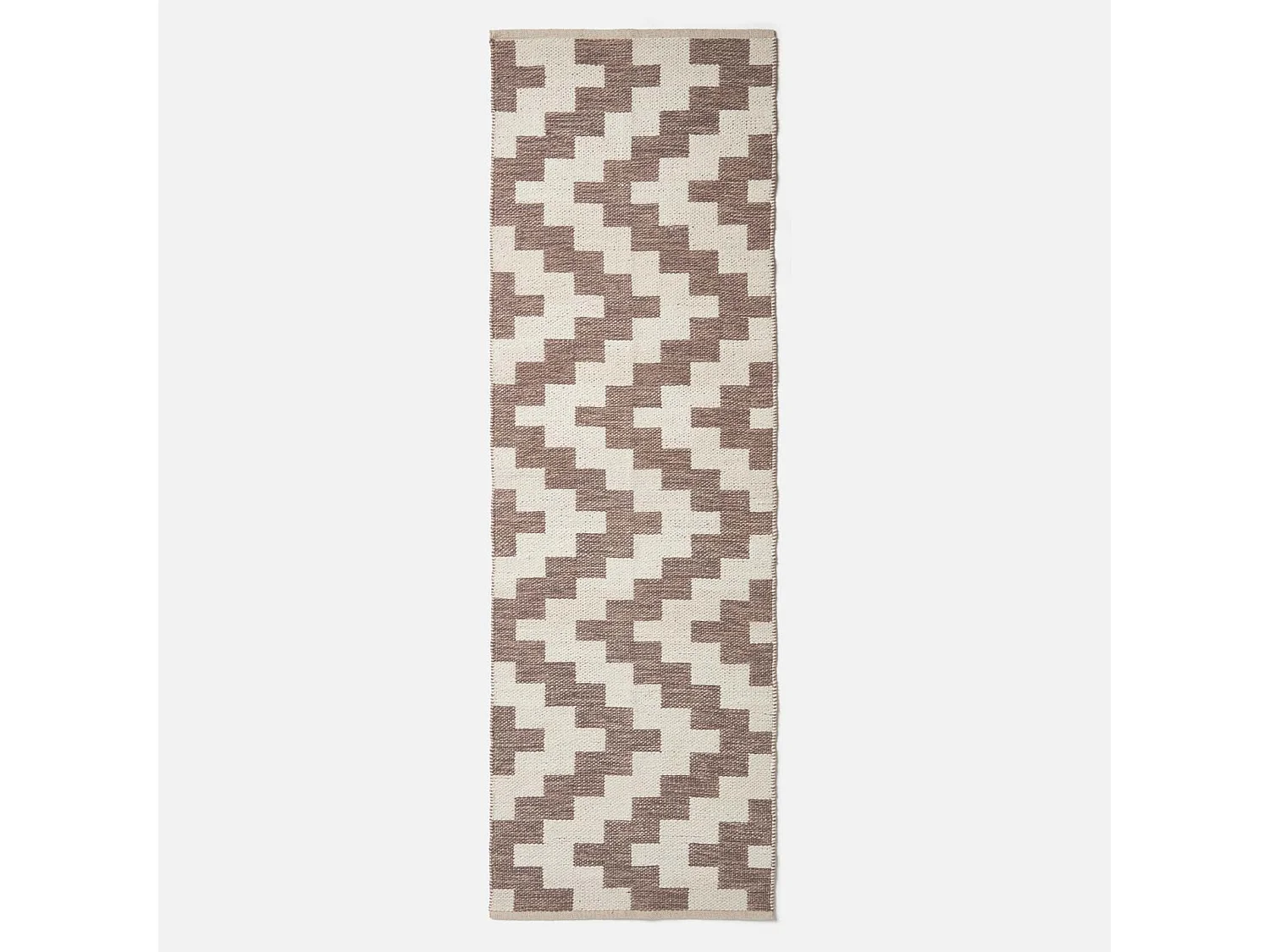 Homescapes Malina Brown & Natural Kilim Runner Cotton Rug 66 x 200 cm