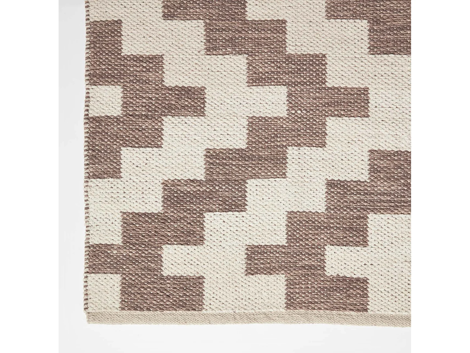Homescapes Malina Brown & Natural Kilim Runner Cotton Rug 66 x 200 cm