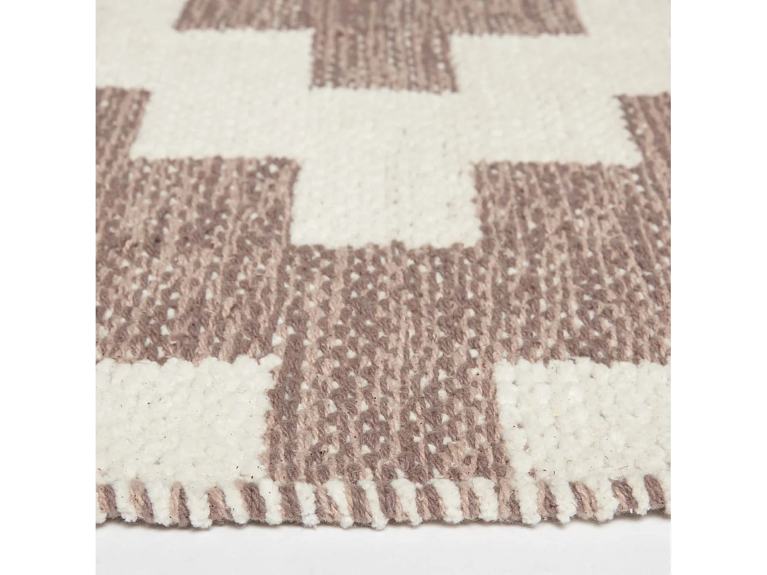 Homescapes Malina Brown & Natural Kilim Runner Cotton Rug 66 x 200 cm