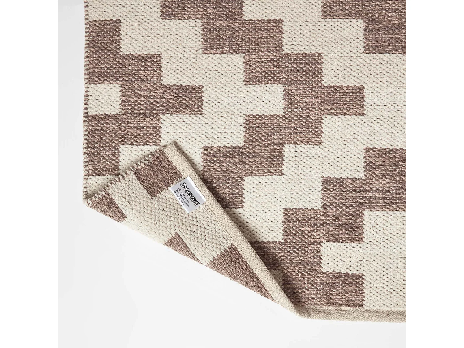 Homescapes Malina Brown & Natural Kilim Runner Cotton Rug 66 x 200 cm