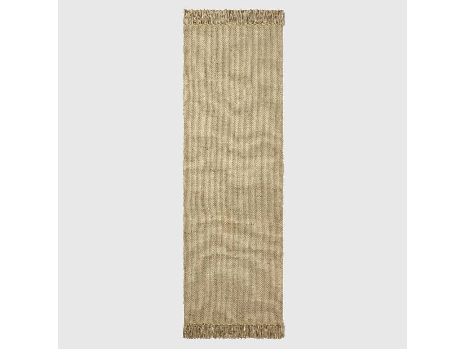 Homescapes Zaphyr Natural Handwoven Jute Hallway Runner Rug with Tassels, 66 x 200 cm