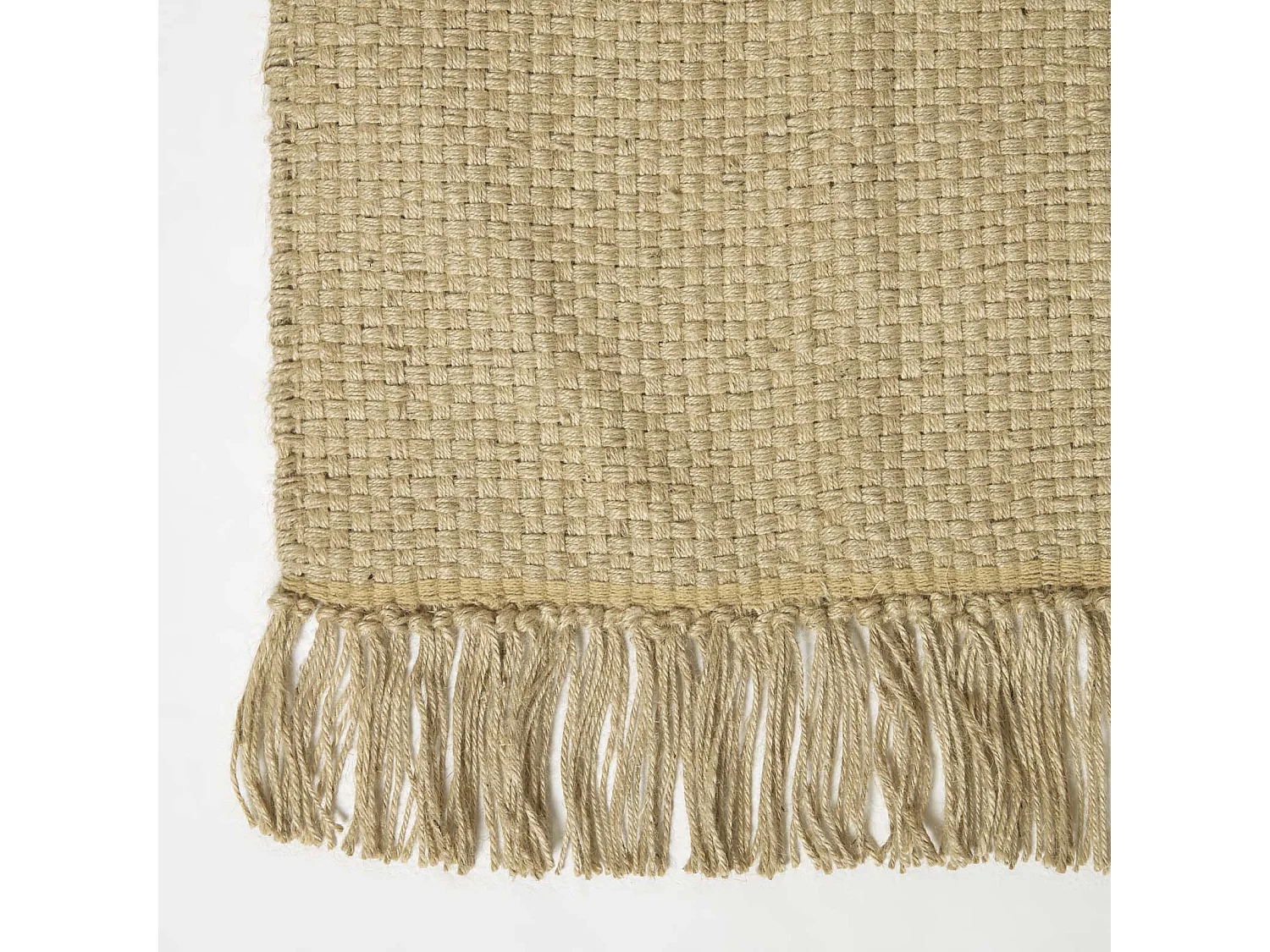 Homescapes Zaphyr Natural Handwoven Jute Hallway Runner Rug with Tassels, 66 x 200 cm