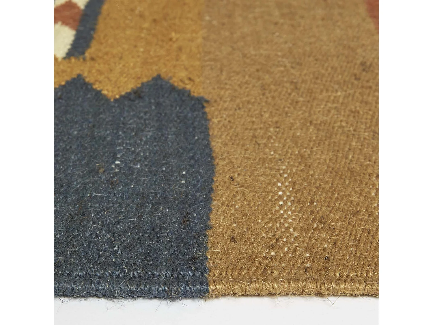Homescapes Lundi Orange & Blue Kilim Runner Cotton & Jute Rug 66 x 200 cm