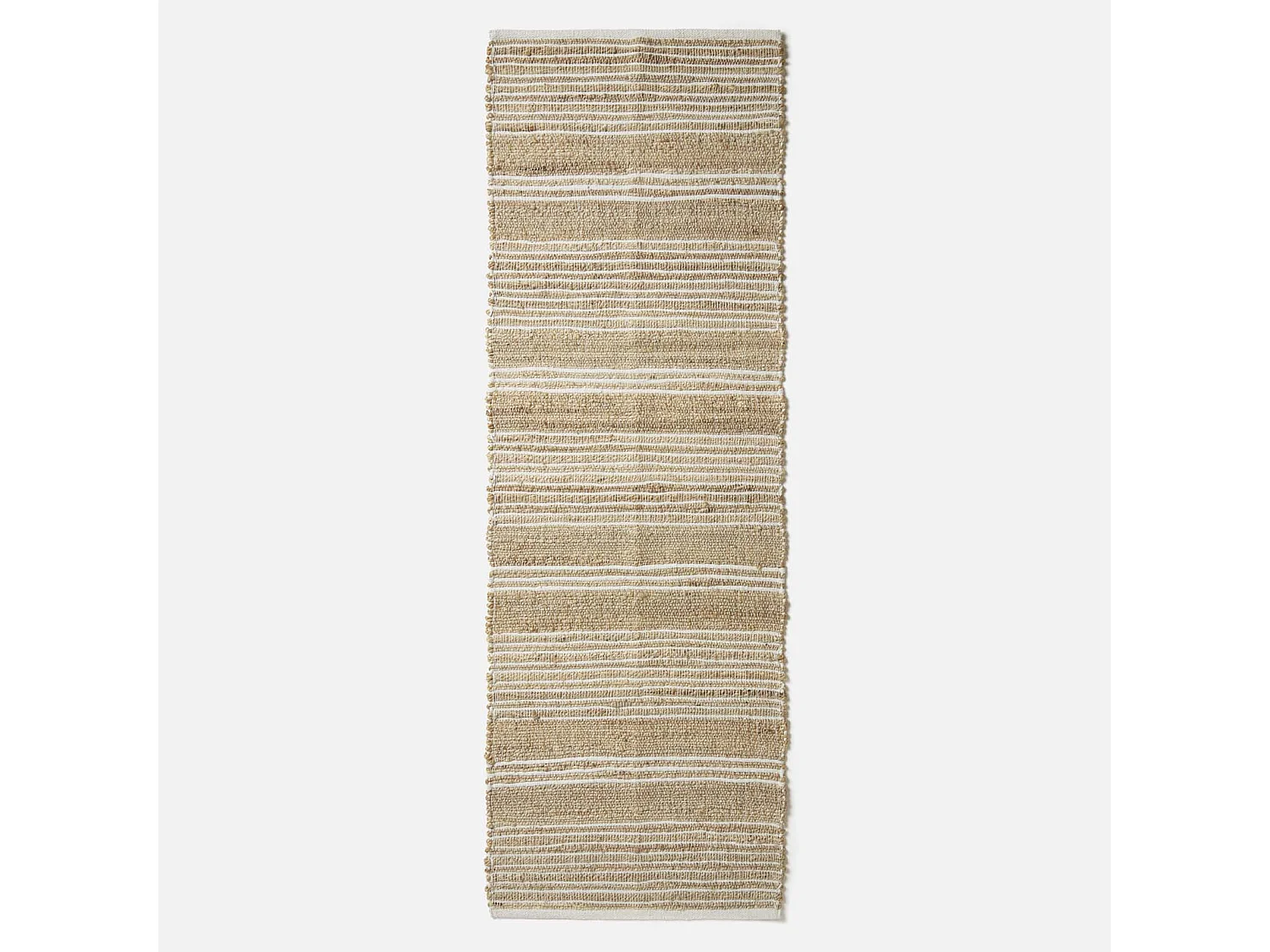 Homescapes Arlyn Natural Striped Handwoven Jute Hallway Runner Rug, 66 x 200 cm