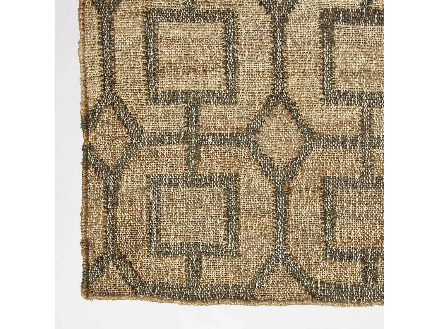 Homescapes Tiran Brown Geometric Handwoven Jute Hallway Runner Rug, 66 x 200 cm