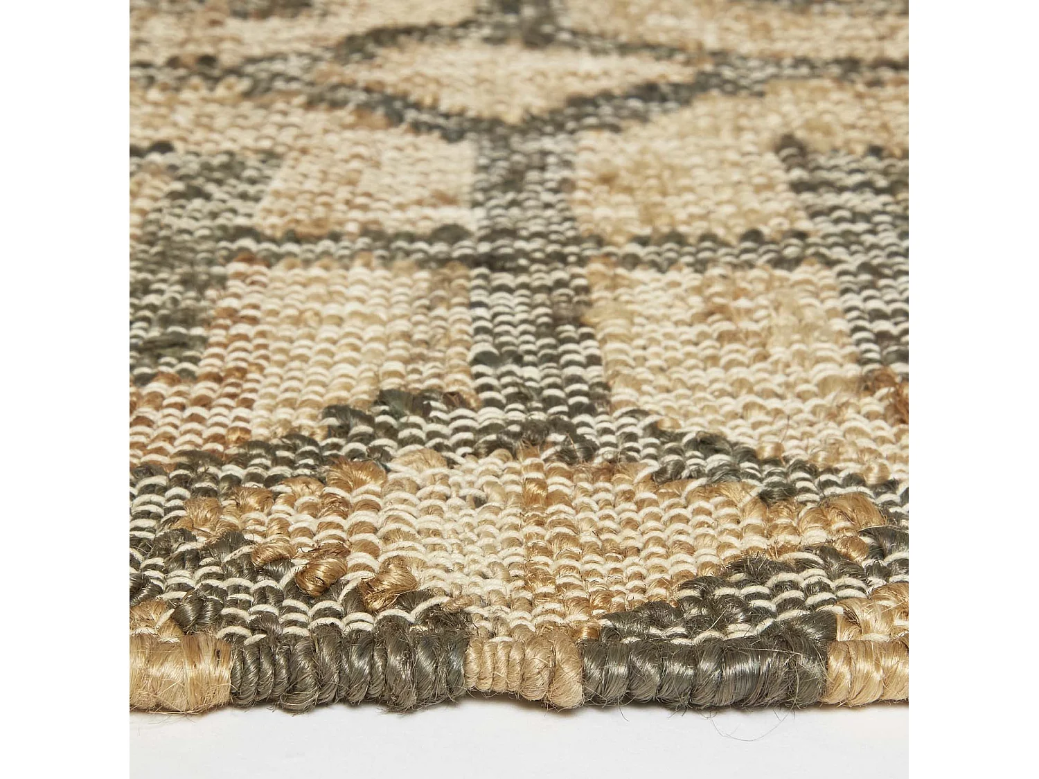 Homescapes Tiran Brown Geometric Handwoven Jute Hallway Runner Rug, 66 x 200 cm