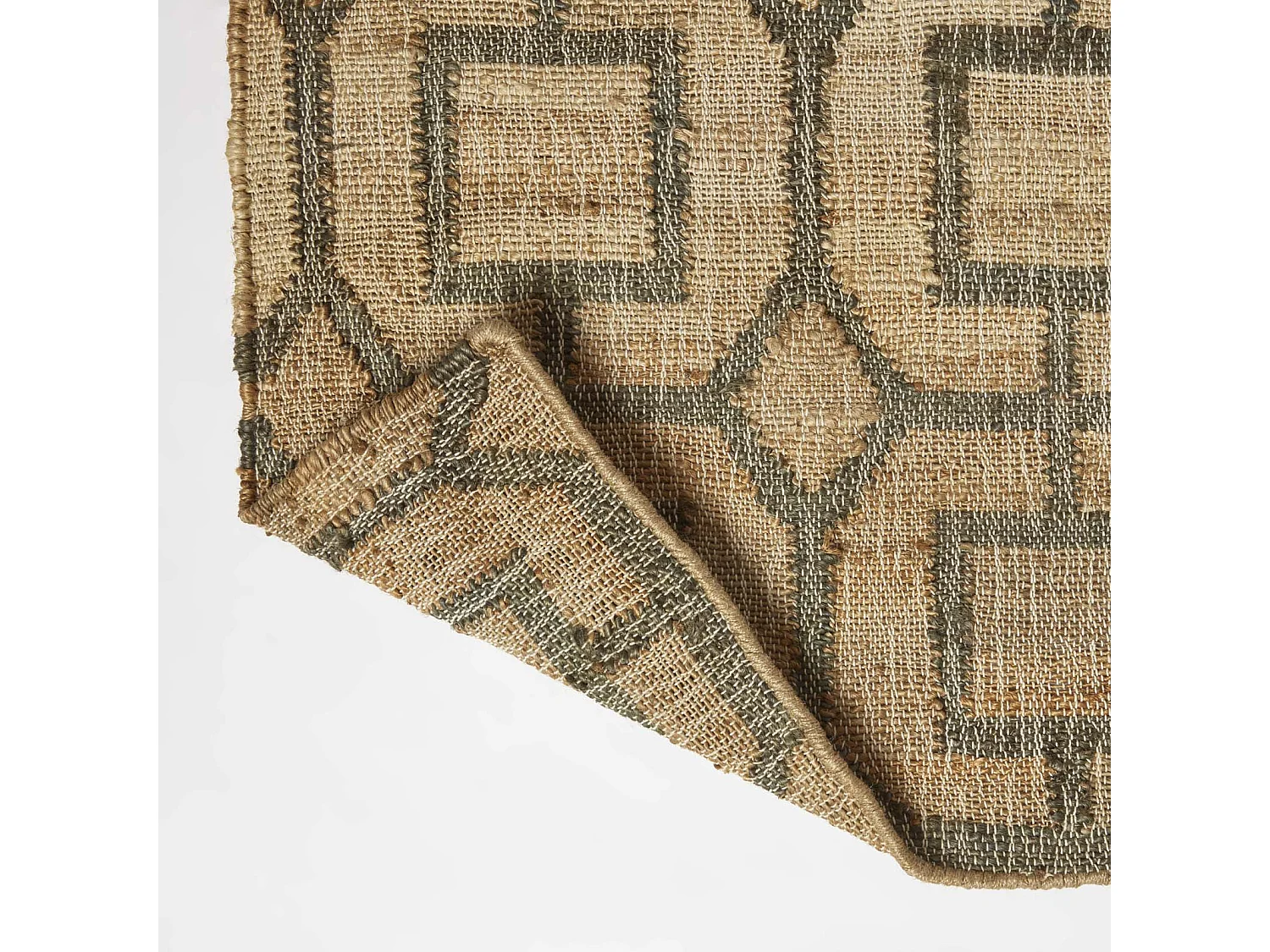 Homescapes Tiran Brown Geometric Handwoven Jute Hallway Runner Rug, 66 x 200 cm