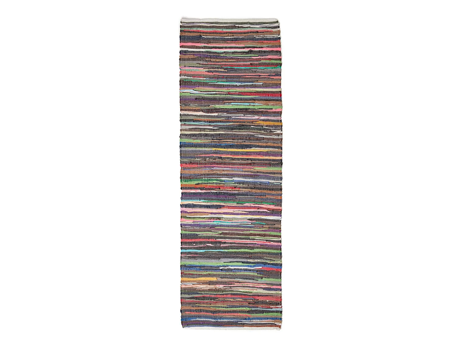 Homescapes Recycled Cotton Chindi Rug Runner, 66x200 cm Handwoven Multicoloured Rag Rug for Living Room, Bedroom, Kitchen