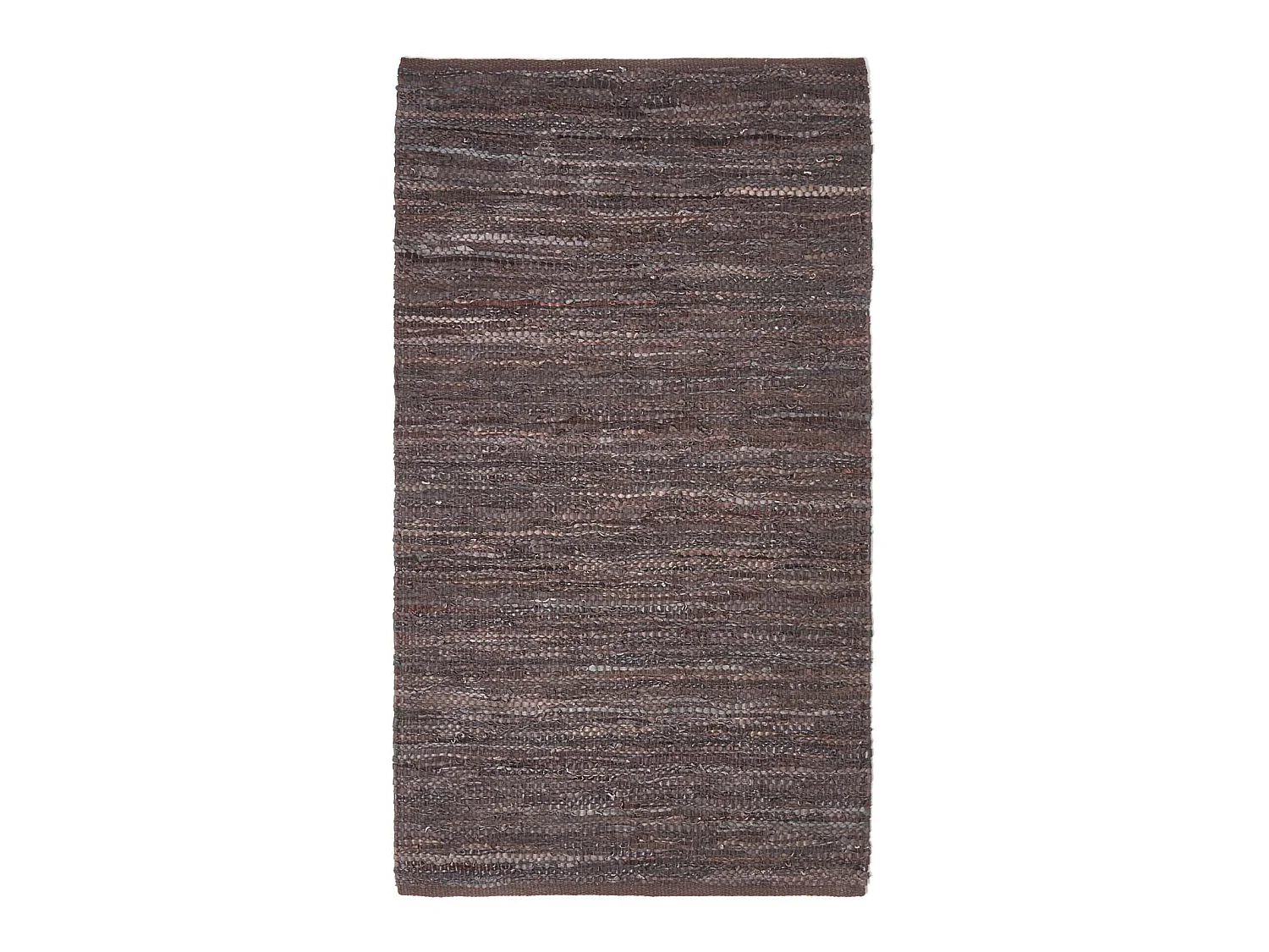 Homescapes Denver Leather Woven Rug Brown, 90 x 150 cm