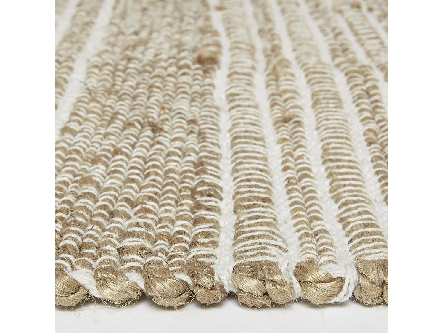 Homescapes Arlyn Natural Striped Handwoven Jute Rug, 45 x 70 cm
