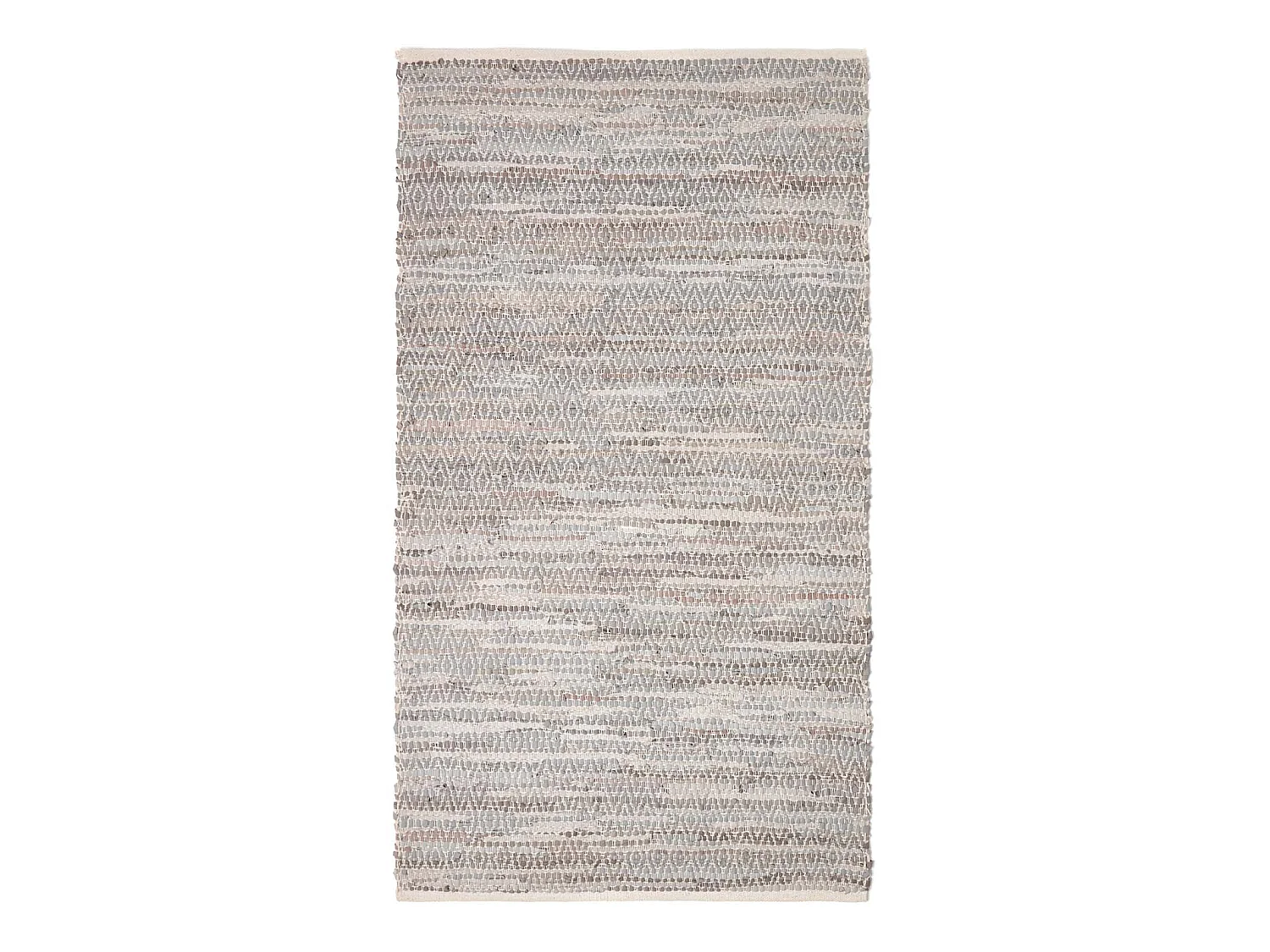 Homescapes Grey Real Leather Handwoven Diamond Pattern Rug, 120 x 180 cm