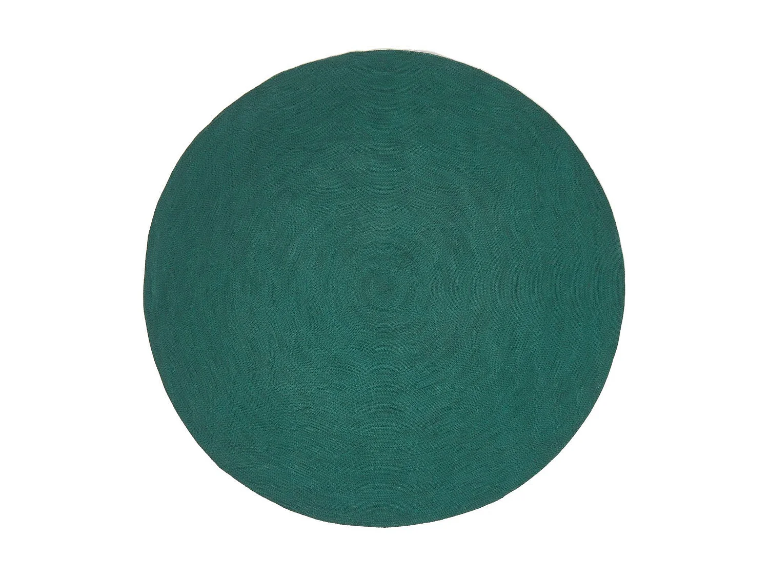 Homescapes Forest Green Handmade Woven Braided Round Rug, 120 cm