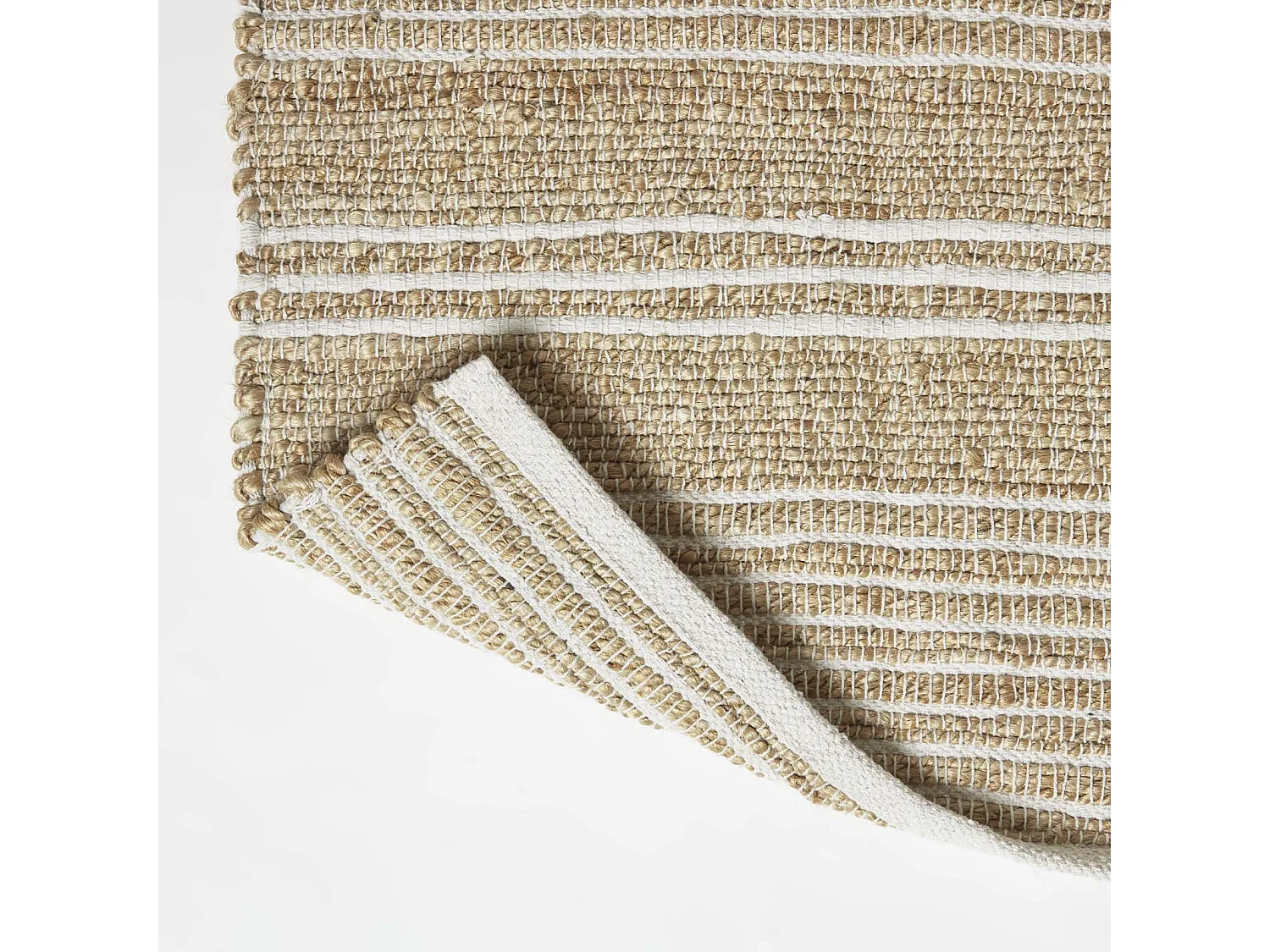 Homescapes Arlyn Natural Striped Handwoven Jute Rug, 120 x 170 cm