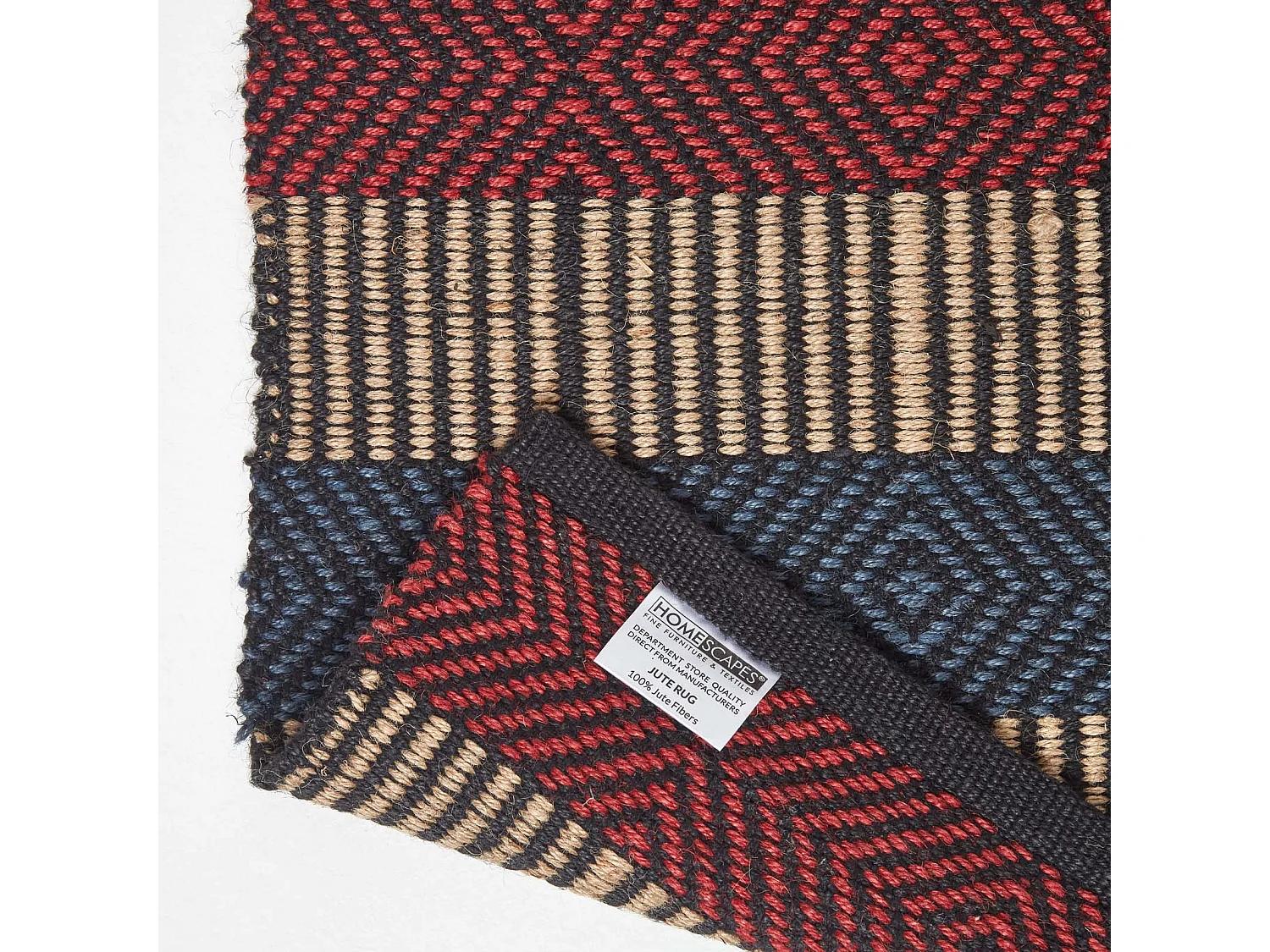 Homescapes Multicolour Striped Jute Rug, 66 x 200 cm