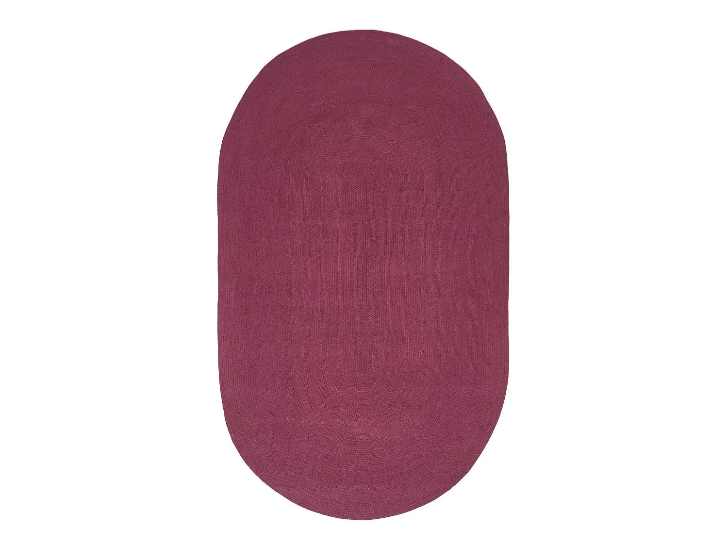 Homescapes Plum Handmade Woven Braided Oval Rug, 60 x 90 cm