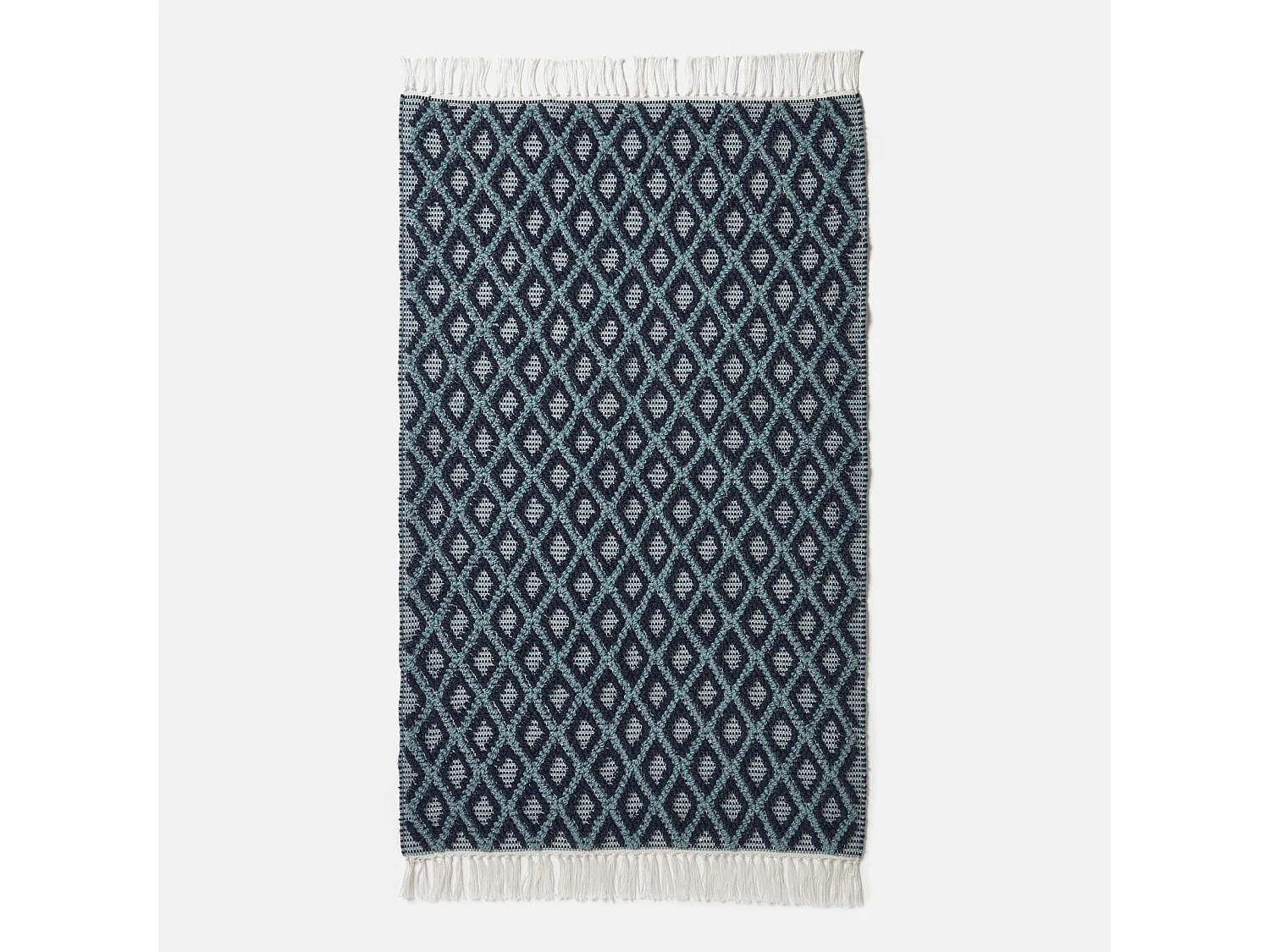 Homescapes Tula Handwoven Teal & Navy Textured Rug, 120 x 170 cm