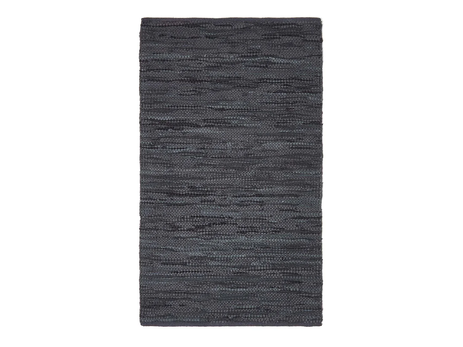 Homescapes Denver Leather Woven Rug Black, 150 x 240 cm