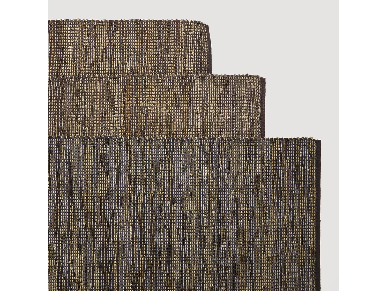 Homescapes Madras Leather Hemp Rug Brown, 90 x 150 cm