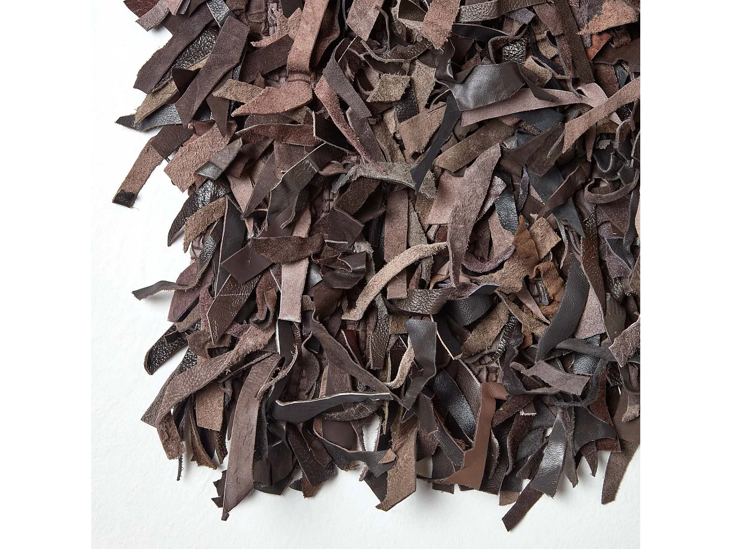 Homescapes Dallas Leather Shaggy Rug Chocolate, 150 x 240 cm