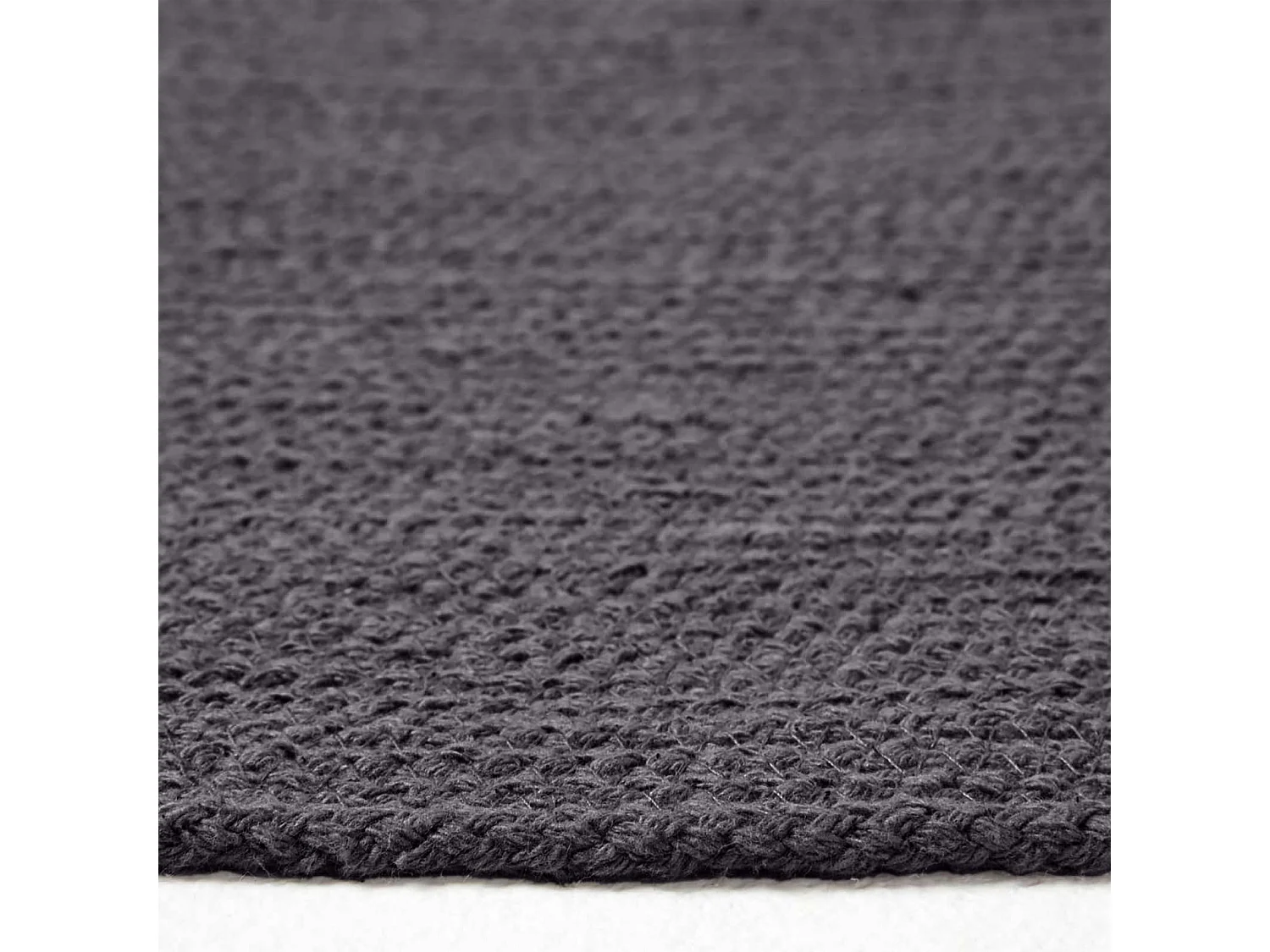 Homescapes Black Handmade Woven Braided Round Rug, 150 cm