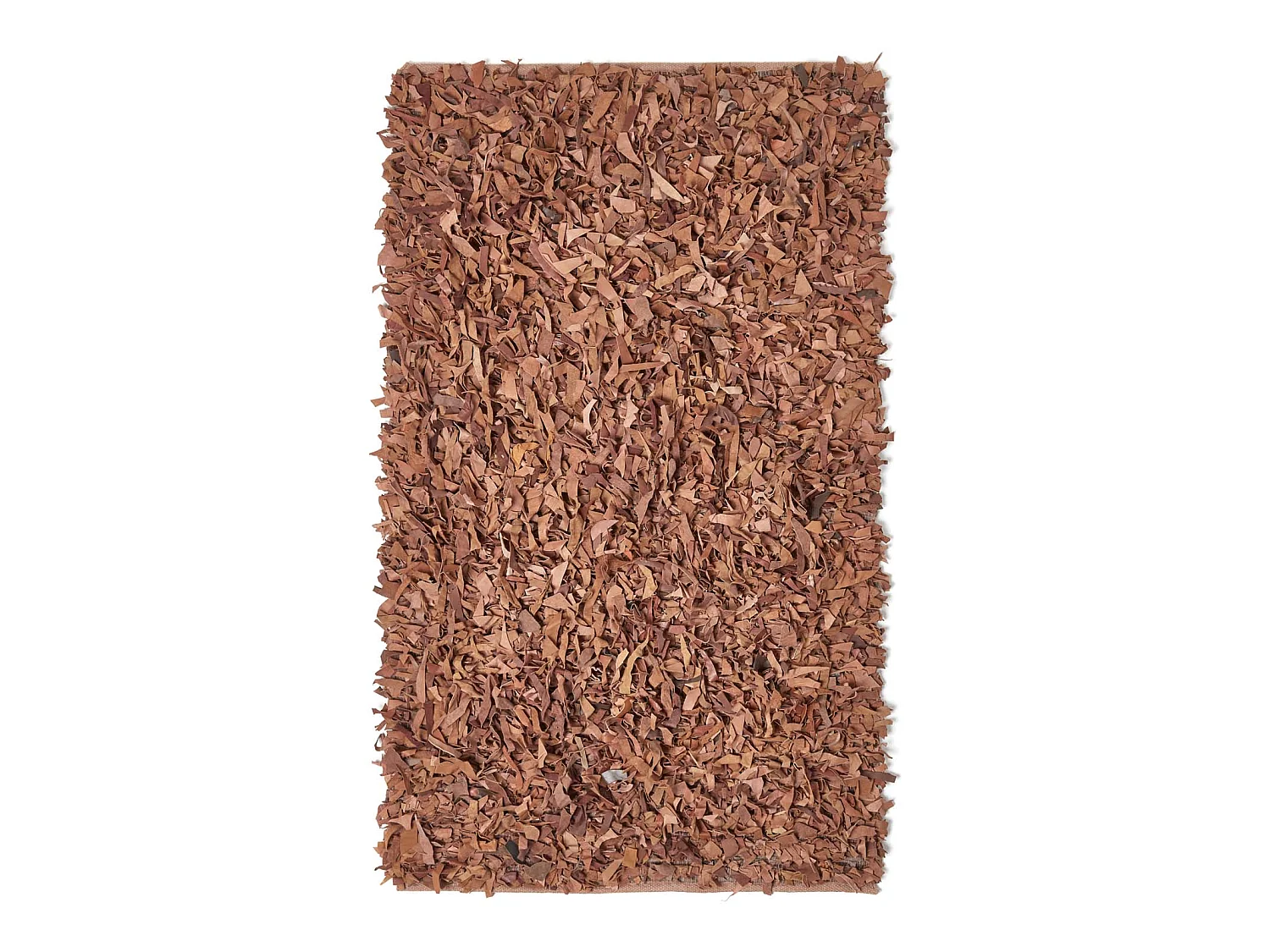 Homescapes Dallas Leather Shaggy Rug Brown, 150 x 240 cm