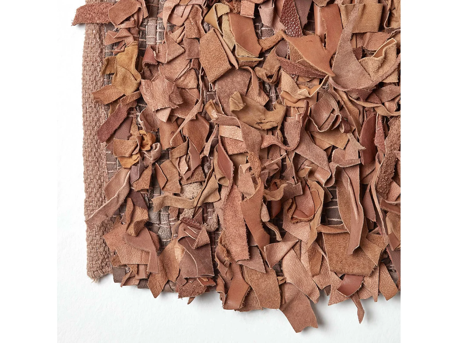 Homescapes Dallas Leather Shaggy Rug Brown, 150 x 240 cm