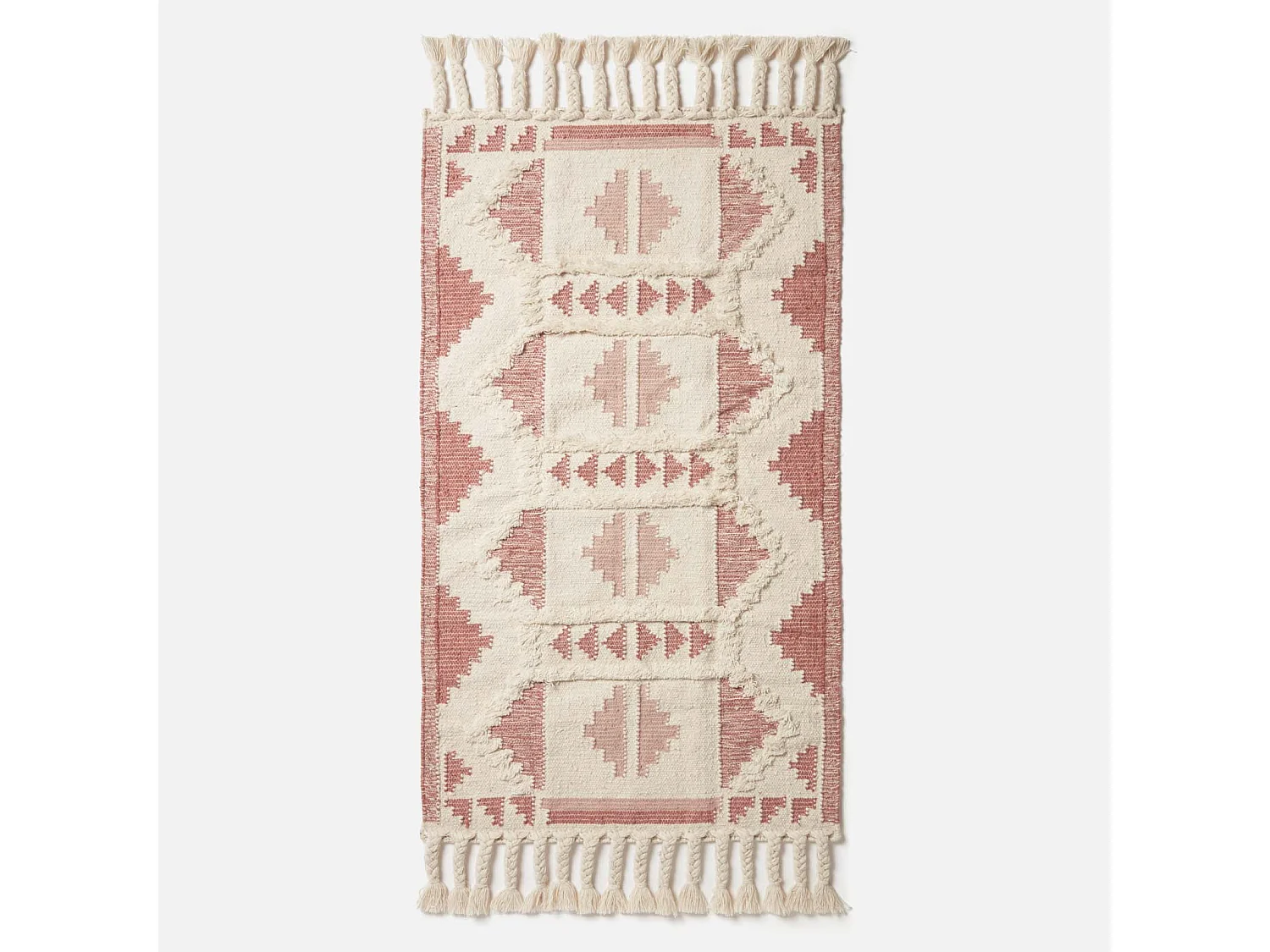 Homescapes Satara Pink Kilim Wool Rug 90 x 150 cm