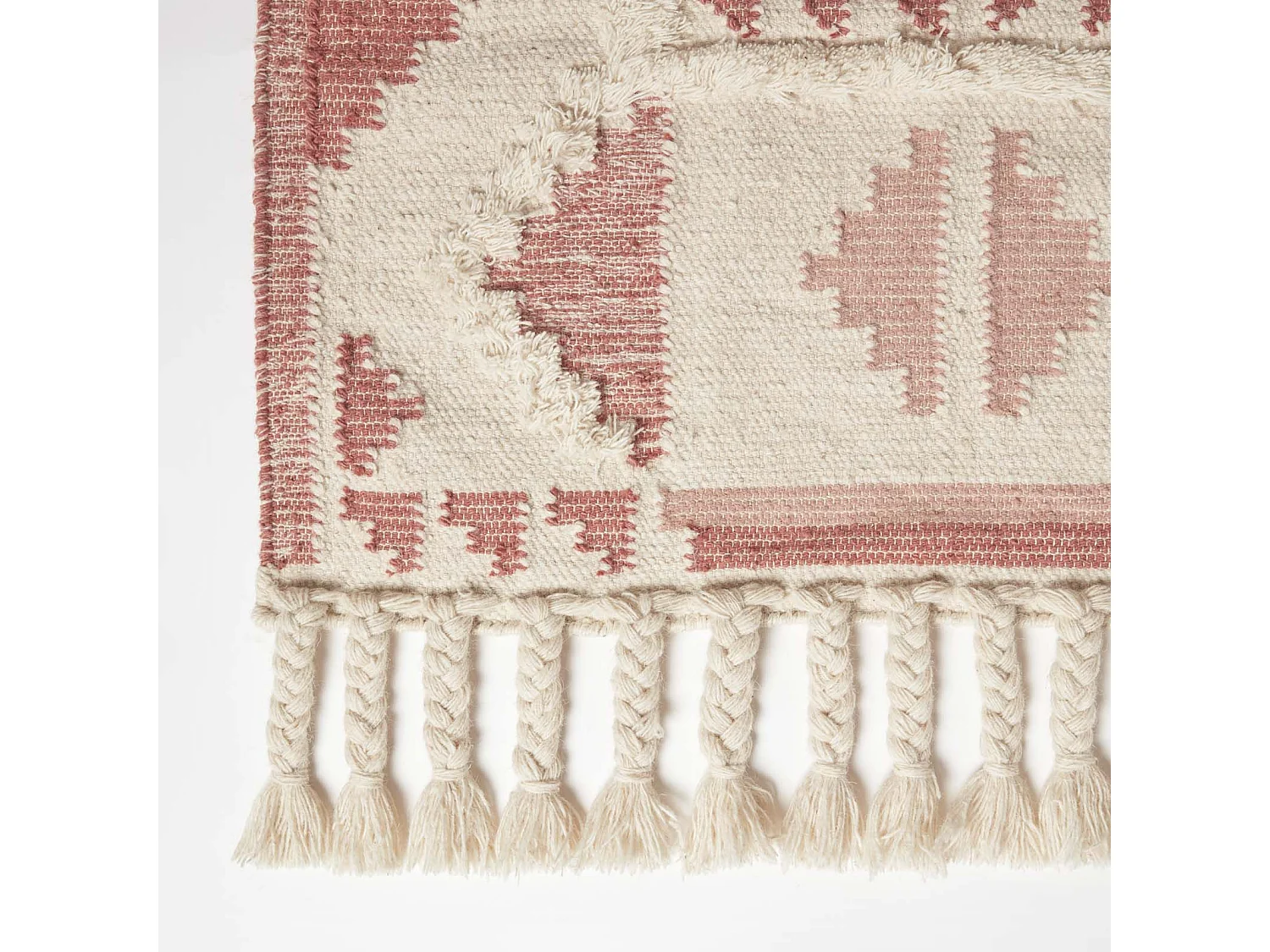 Homescapes Satara Pink Kilim Wool Rug 90 x 150 cm