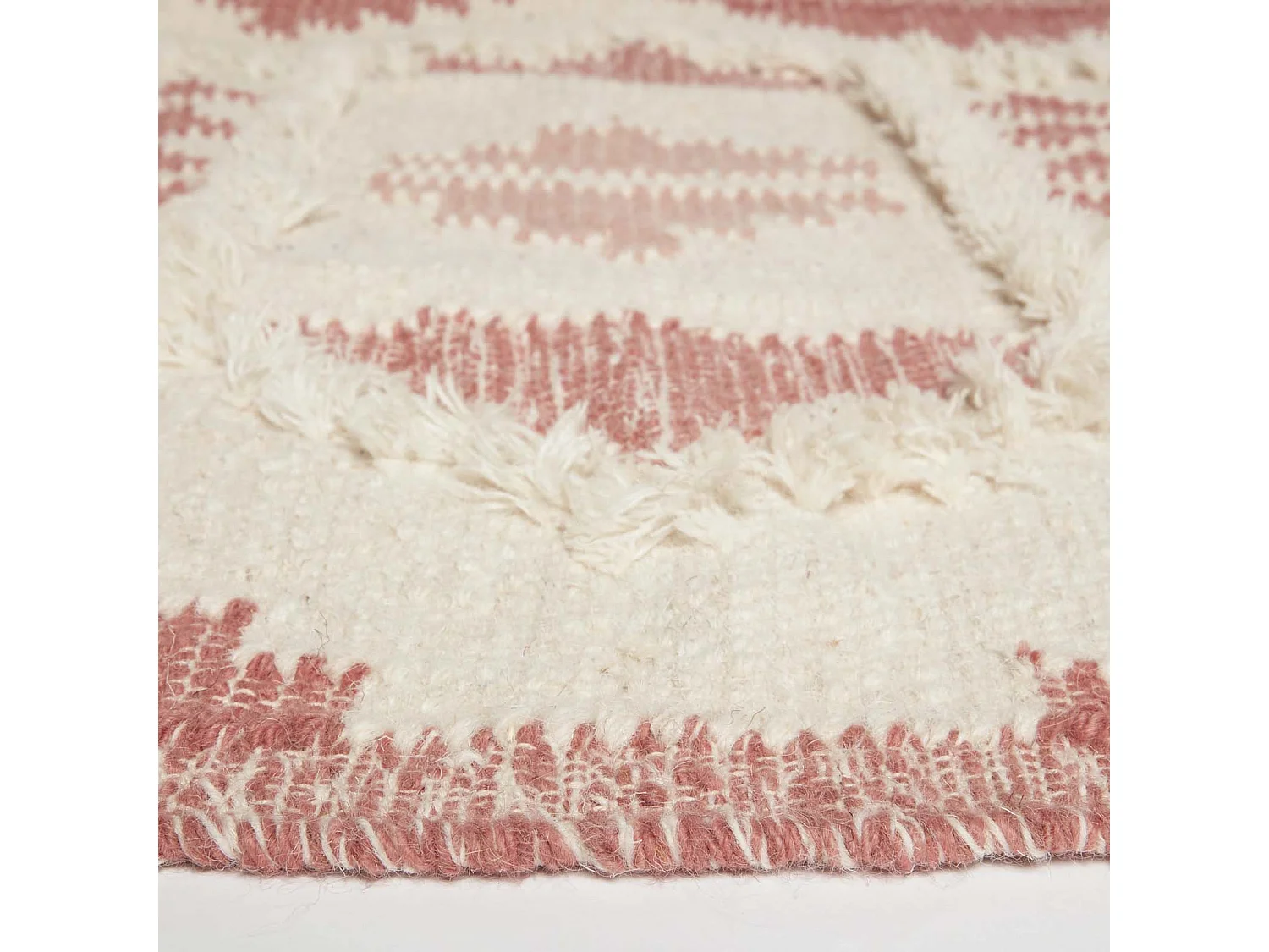Homescapes Satara Pink Kilim Wool Rug 90 x 150 cm