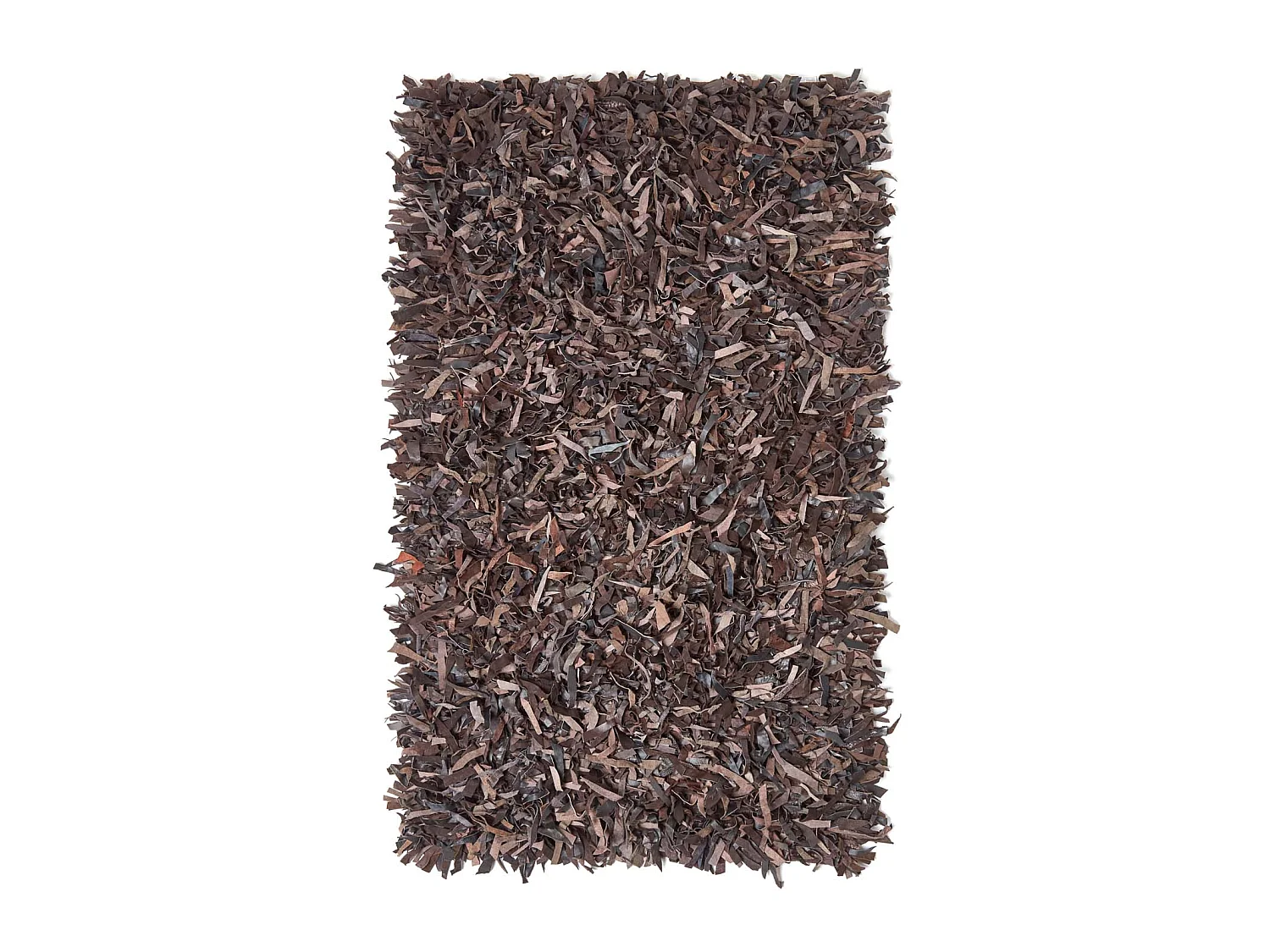Homescapes Dallas Leather Shaggy Rug Chocolate, 120 x 180 cm