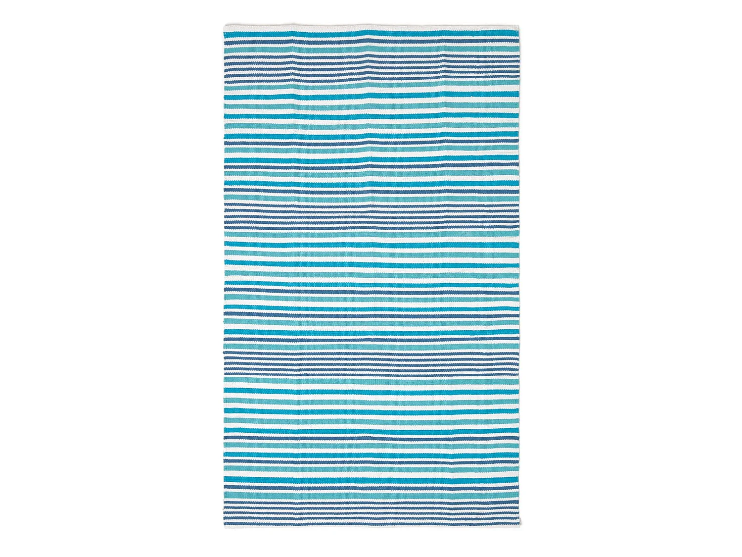 Homescapes Modern Blue Scandinavian Style Striped Cotton Rug, 90 x 150 cm
