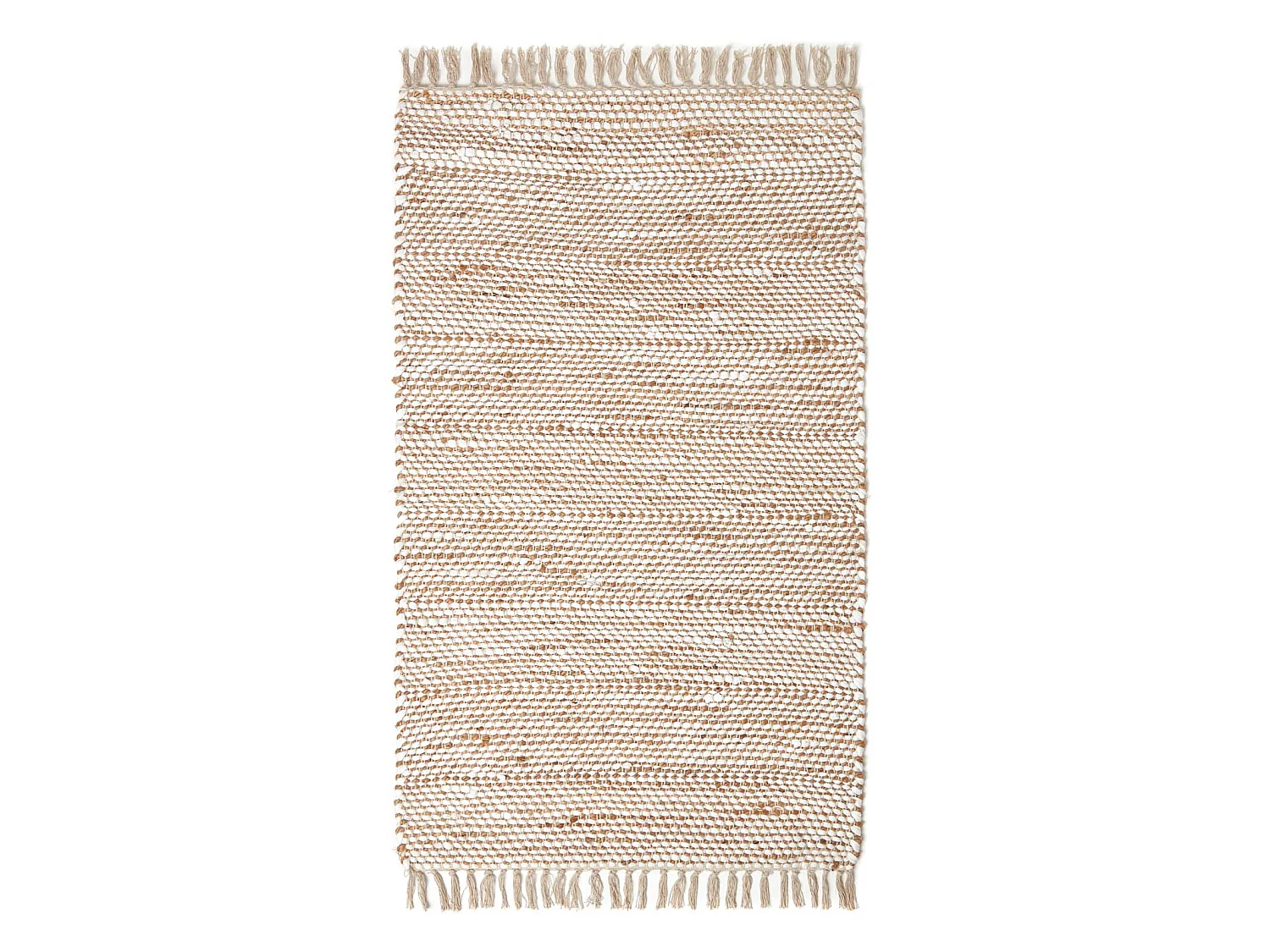 Homescapes Horizon Neutral Chevron Hemp Chindi Rug, 160 x 230 cm