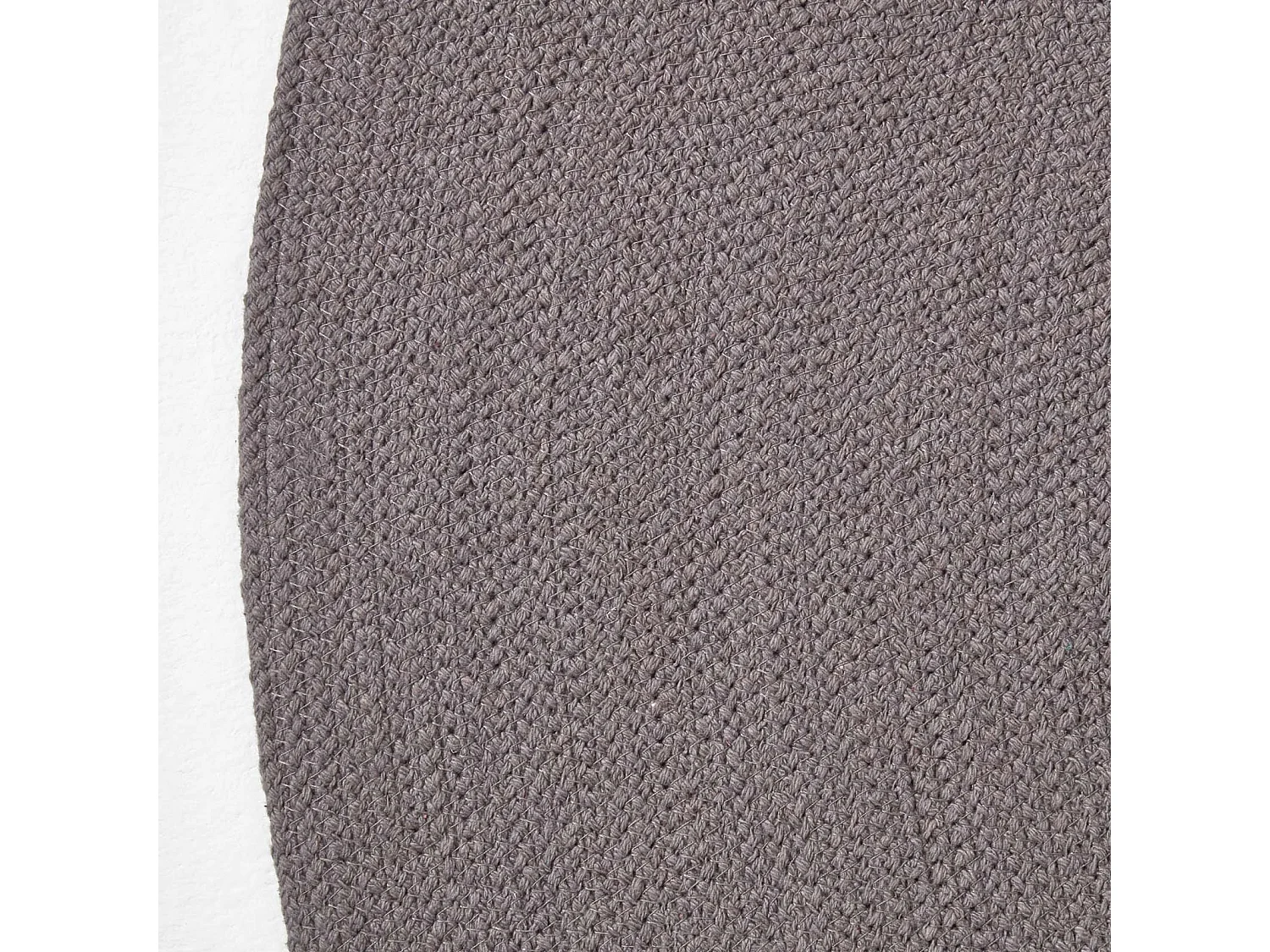 Homescapes Grey Handmade Woven Braided Round Rug, 150 cm