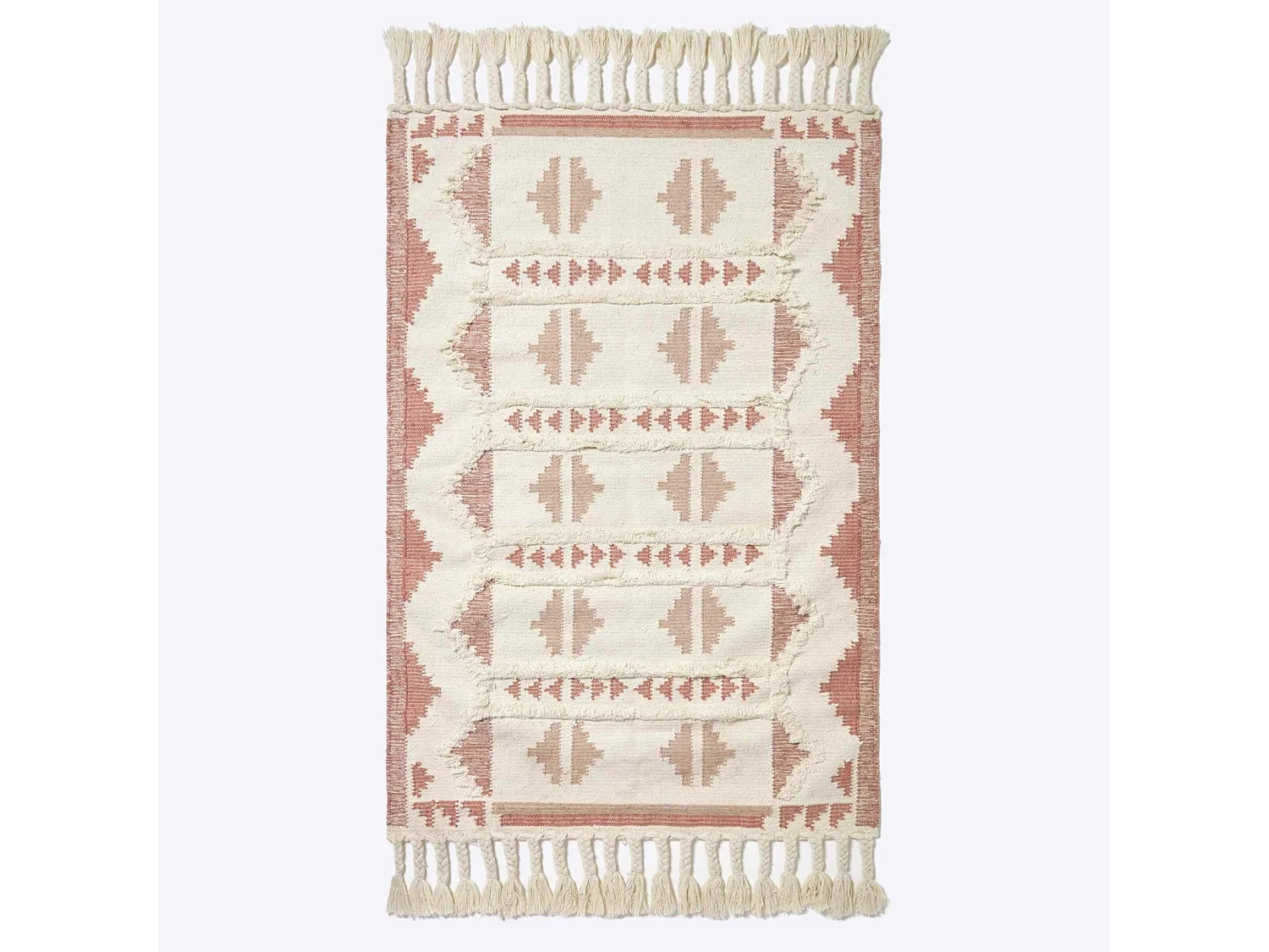 Homescapes Satara Pink Kilim Wool Rug 120 x 170 cm
