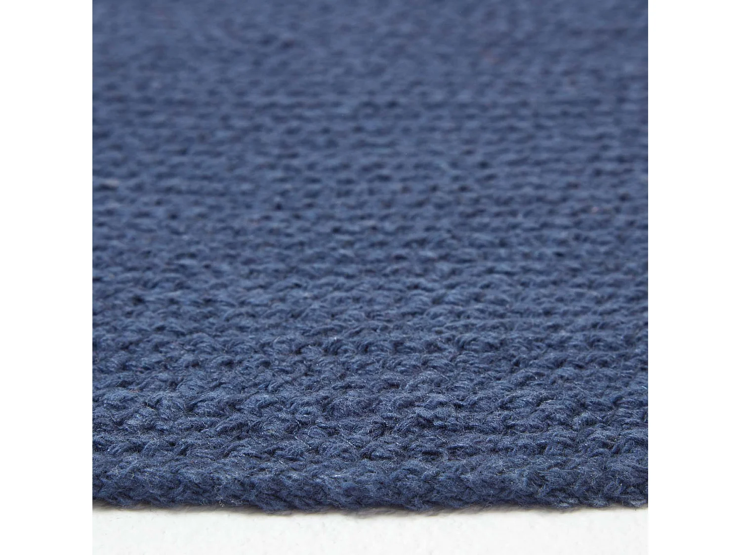 Homescapes Navy Handmade Woven Braided Oval Rug, 60 x 90 cm